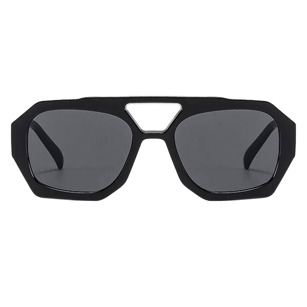 Ryder sunglasses featuring oversized geometric frames in various colors including black, orange, and tortoiseshell.