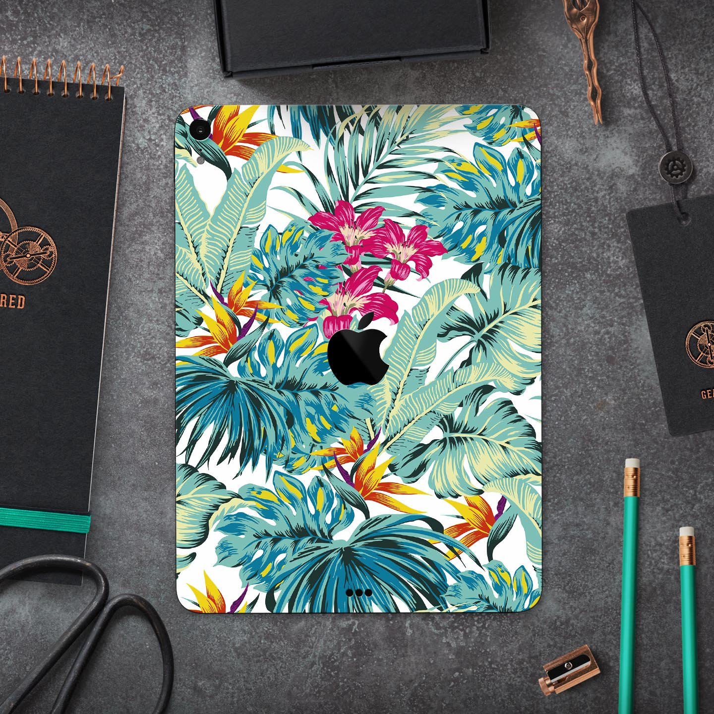 S17 colorway2 Full Body Skin Decal for Apple iPad Pro 12.9", showcasing vibrant colors and a sleek design.