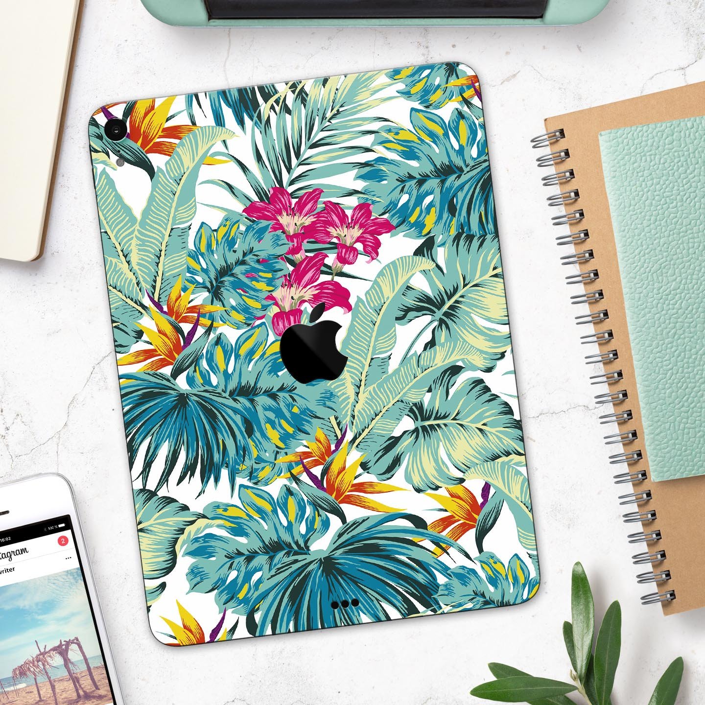 S17 colorway2 Full Body Skin Decal for Apple iPad Pro 12.9", showcasing vibrant colors and a sleek design.