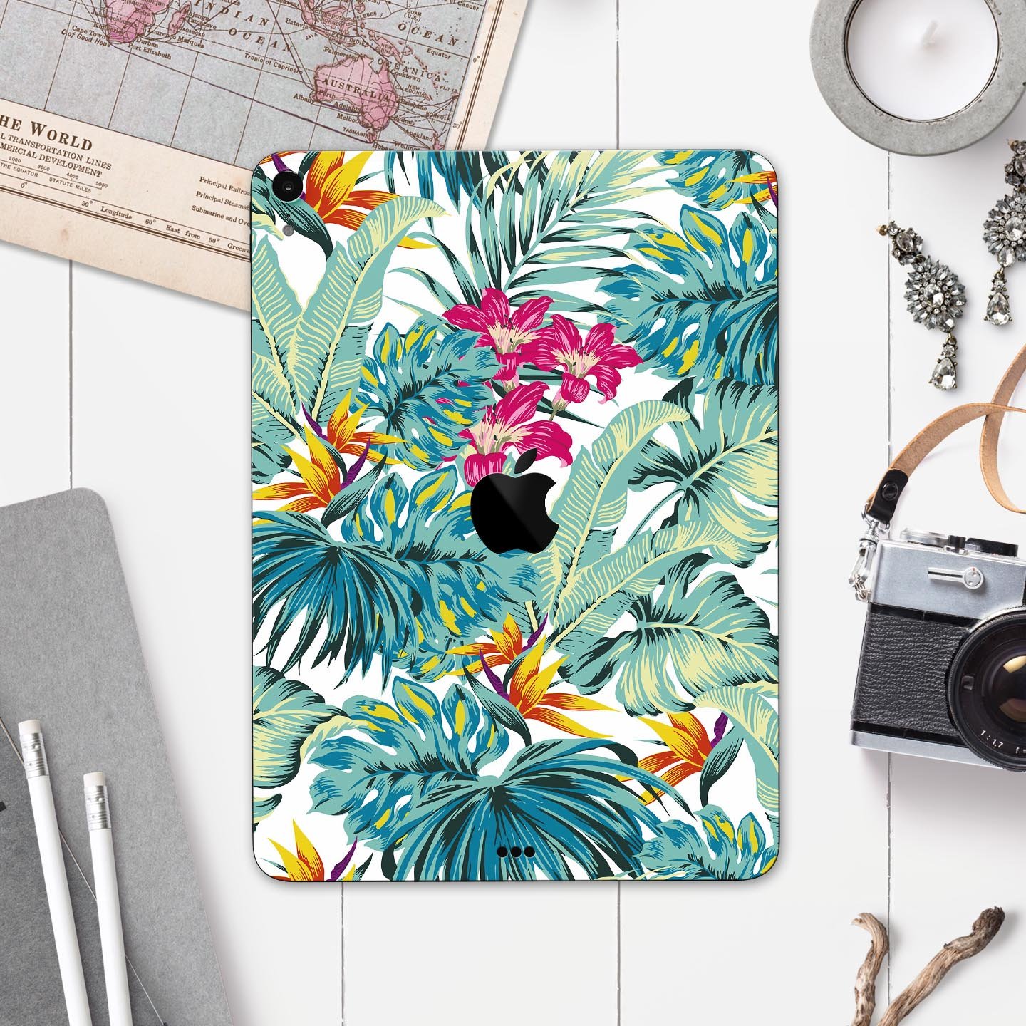 S17 colorway2 Full Body Skin Decal for Apple iPad Pro 12.9", showcasing vibrant colors and a sleek design.