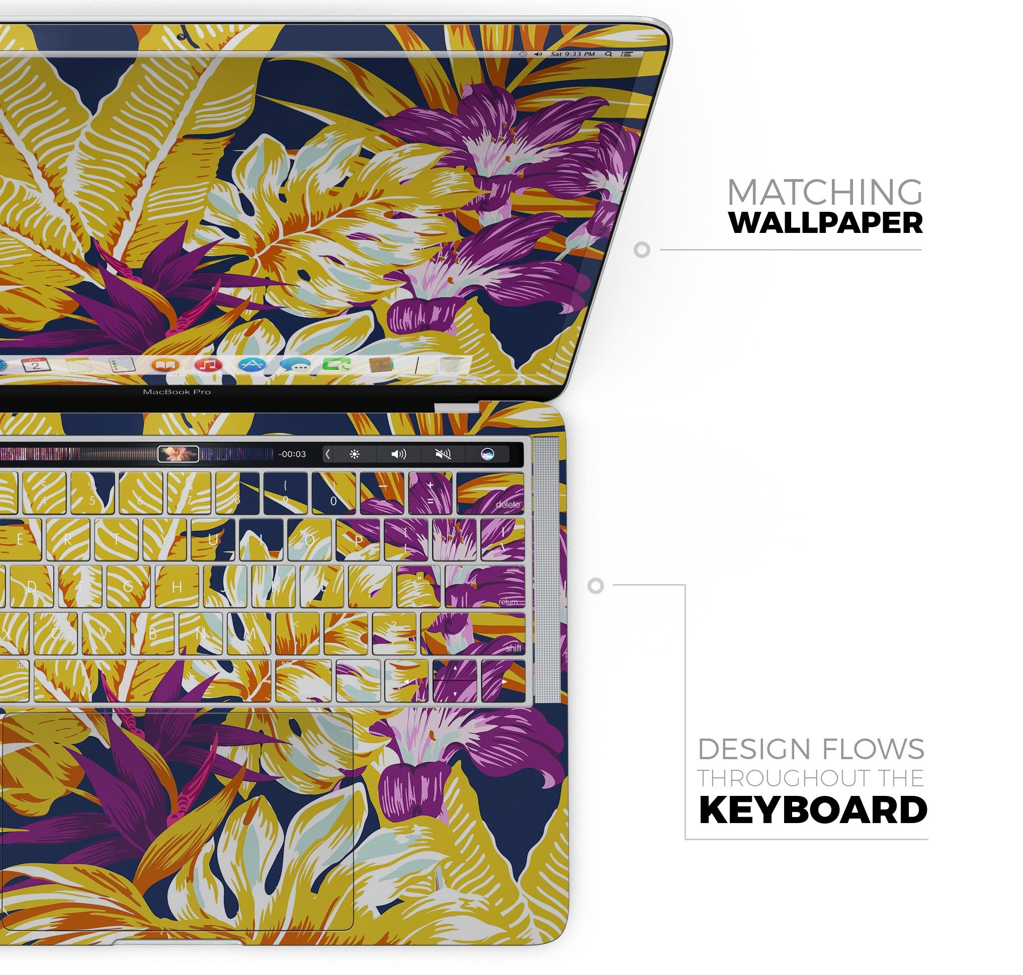 S17 colorway4 Skin Decal Wrap Kit for Apple MacBook, showcasing a vibrant design and premium vinyl material.