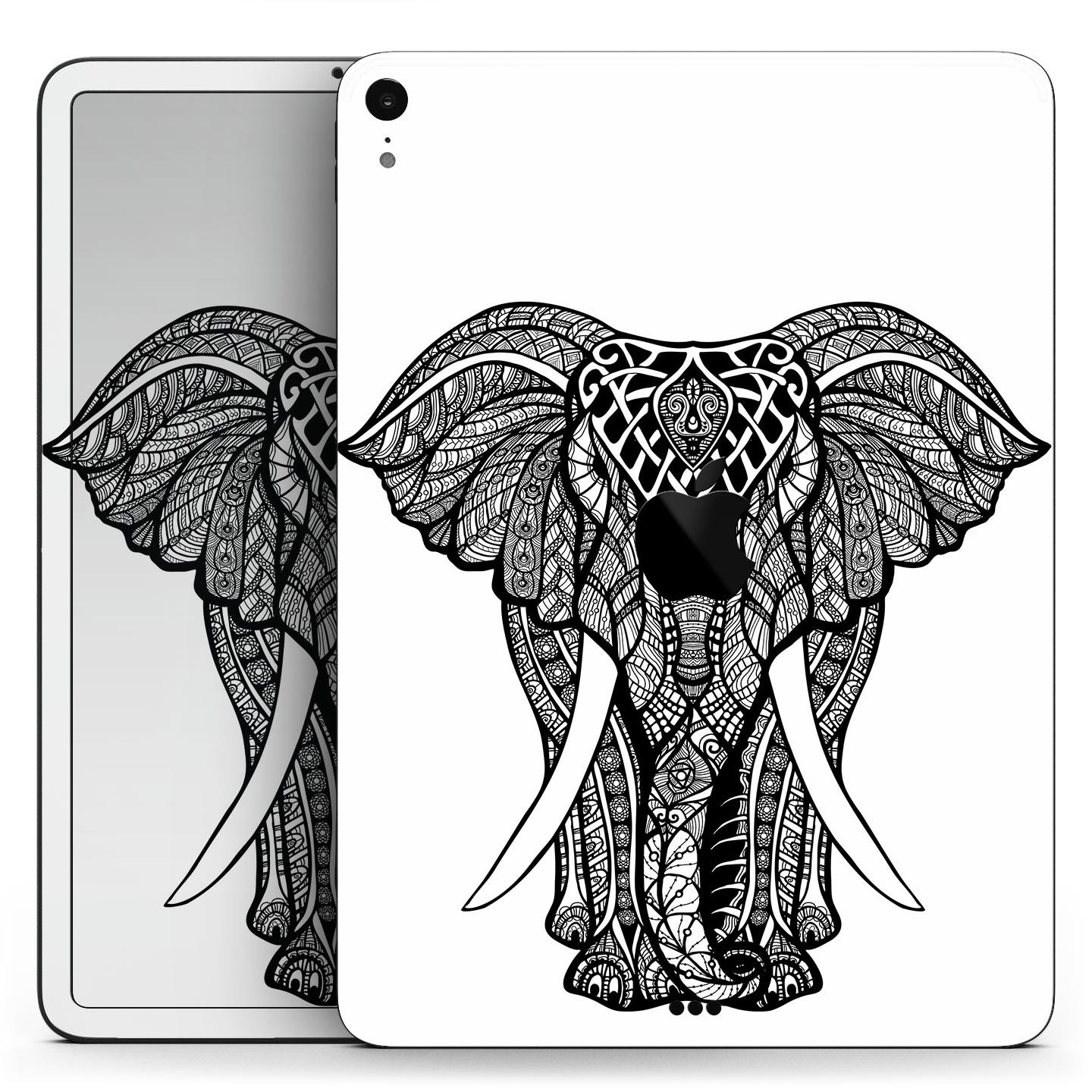 Sacred Ornate Elephant skin decal for Apple iPad Pro, showcasing intricate elephant design and premium finish.