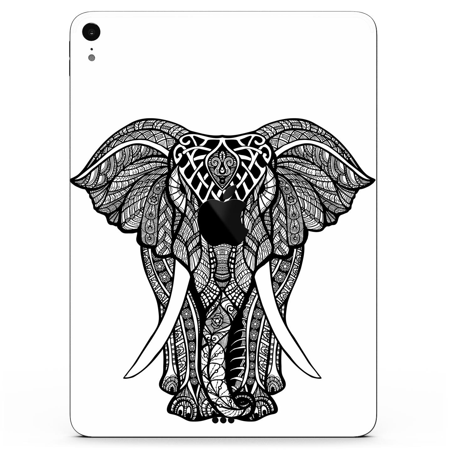 Sacred Ornate Elephant skin decal for Apple iPad Pro, showcasing intricate elephant design and premium finish.