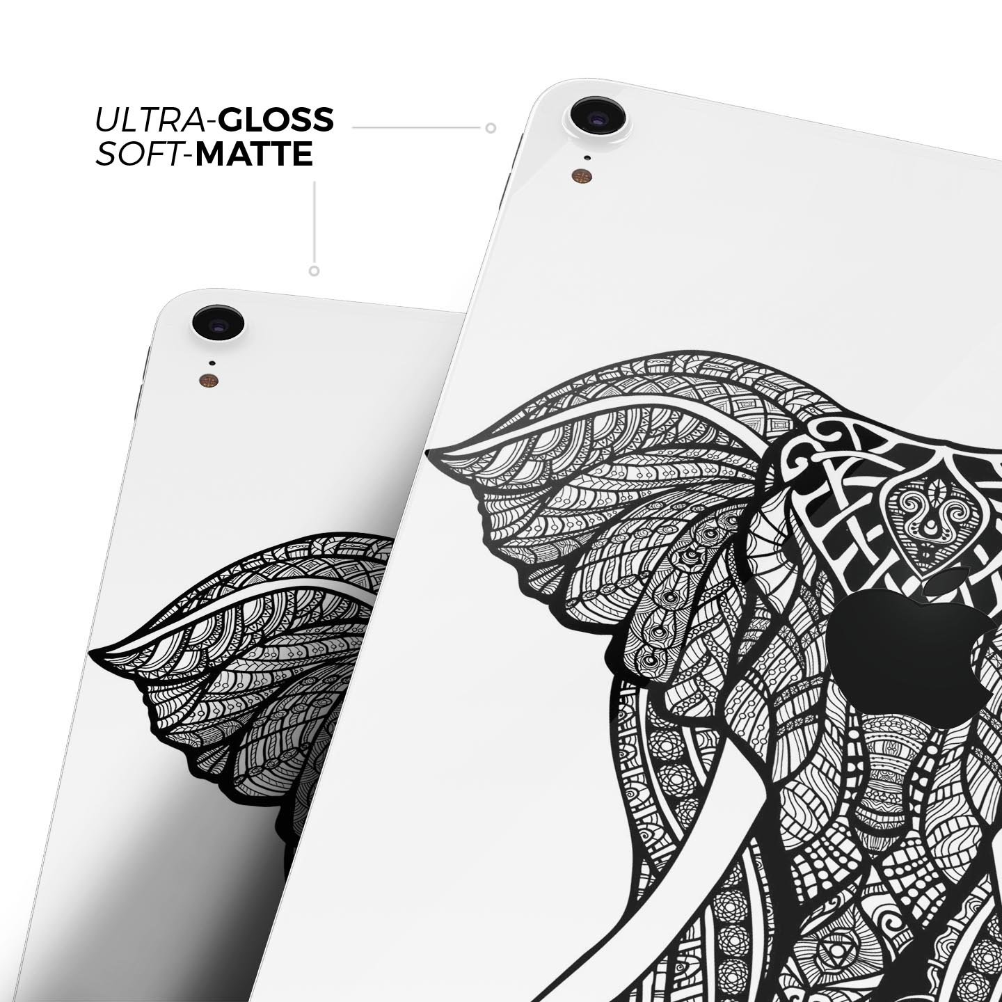 Sacred Ornate Elephant skin decal for Apple iPad Pro, showcasing intricate elephant design and premium finish.