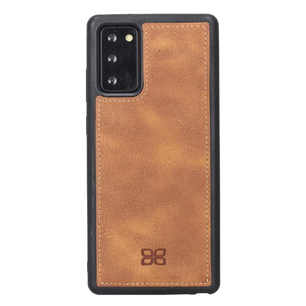 Samsung Galaxy Note 20 Series Leather Pouch Magnetic Wallet Case showcasing its detachable design and genuine leather finish.