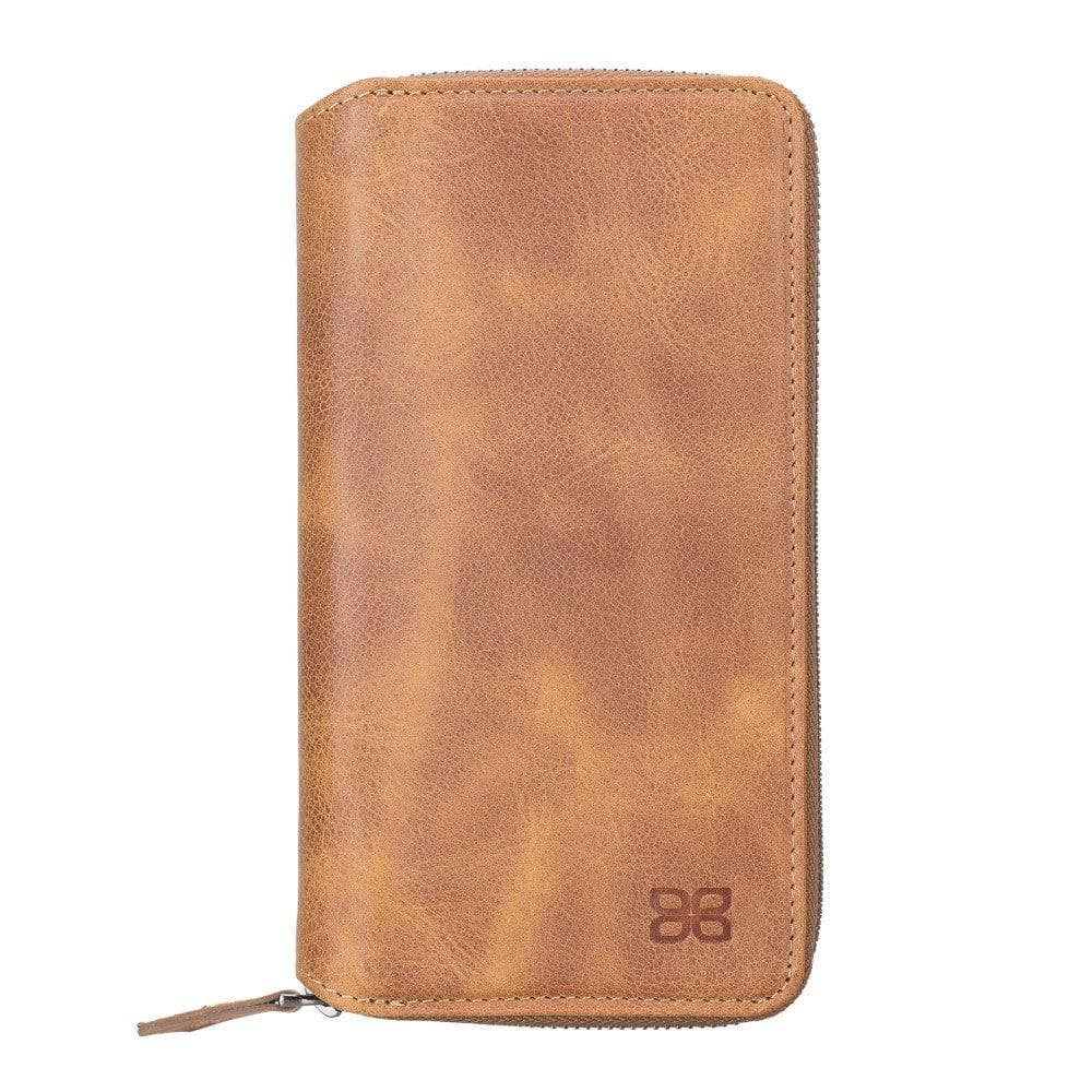 Samsung Galaxy Note 20 Series Leather Pouch Magnetic Wallet Case showcasing its detachable design and genuine leather finish.