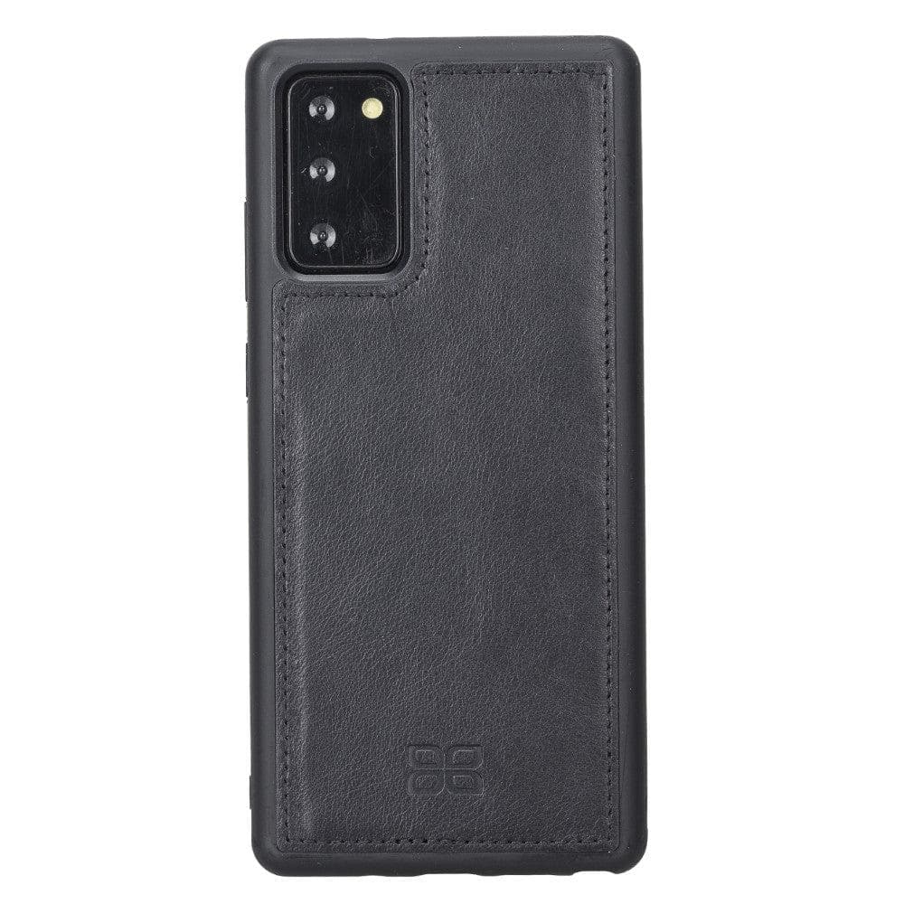 Samsung Galaxy Note 20 Series Leather Pouch Magnetic Wallet Case showcasing its detachable design and genuine leather finish.