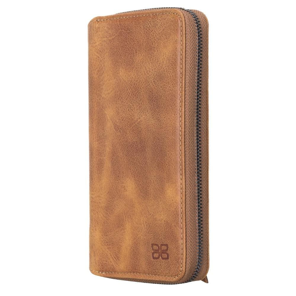 Samsung Galaxy Note 20 Series Leather Pouch Magnetic Wallet Case showcasing its detachable design and genuine leather finish.