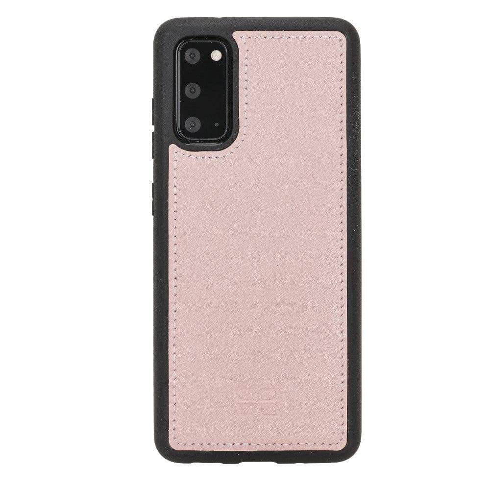 Samsung Galaxy S20 Series Leather Detachable Wallet Case in black leather, featuring card slots and RFID protection.