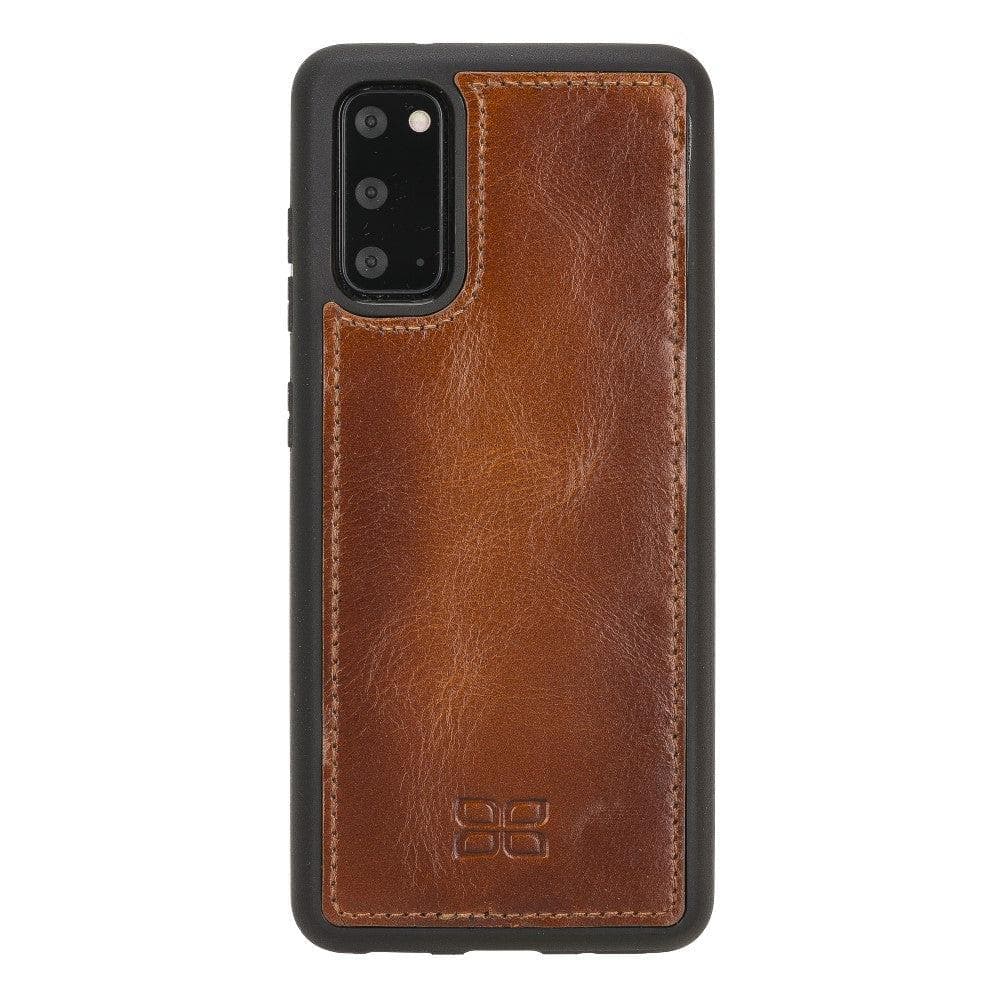 Samsung Galaxy S20 Series Leather Detachable Wallet Case in black leather, featuring card slots and RFID protection.