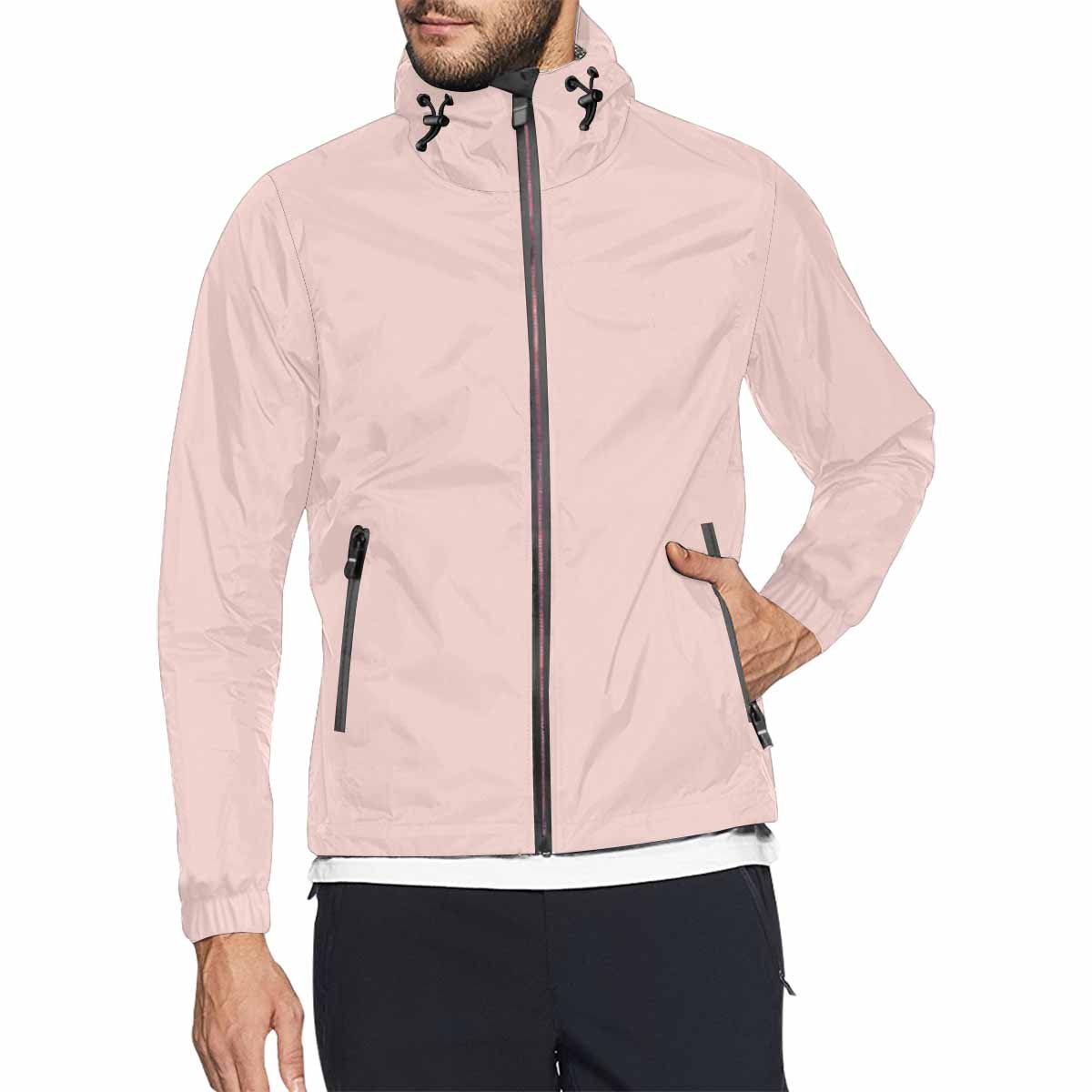 Scallop Seashell Pink Hooded Windbreaker Jacket for men and women, featuring a stylish design, adjustable hood, and zippered pockets.