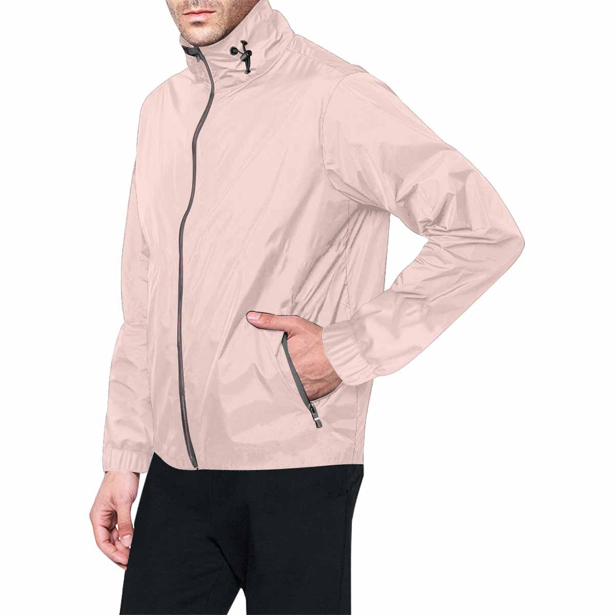 Scallop Seashell Pink Hooded Windbreaker Jacket for men and women, featuring a stylish design, adjustable hood, and zippered pockets.