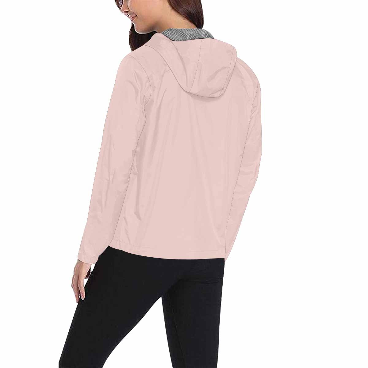 Scallop Seashell Pink Hooded Windbreaker Jacket for men and women, featuring a stylish design, adjustable hood, and zippered pockets.