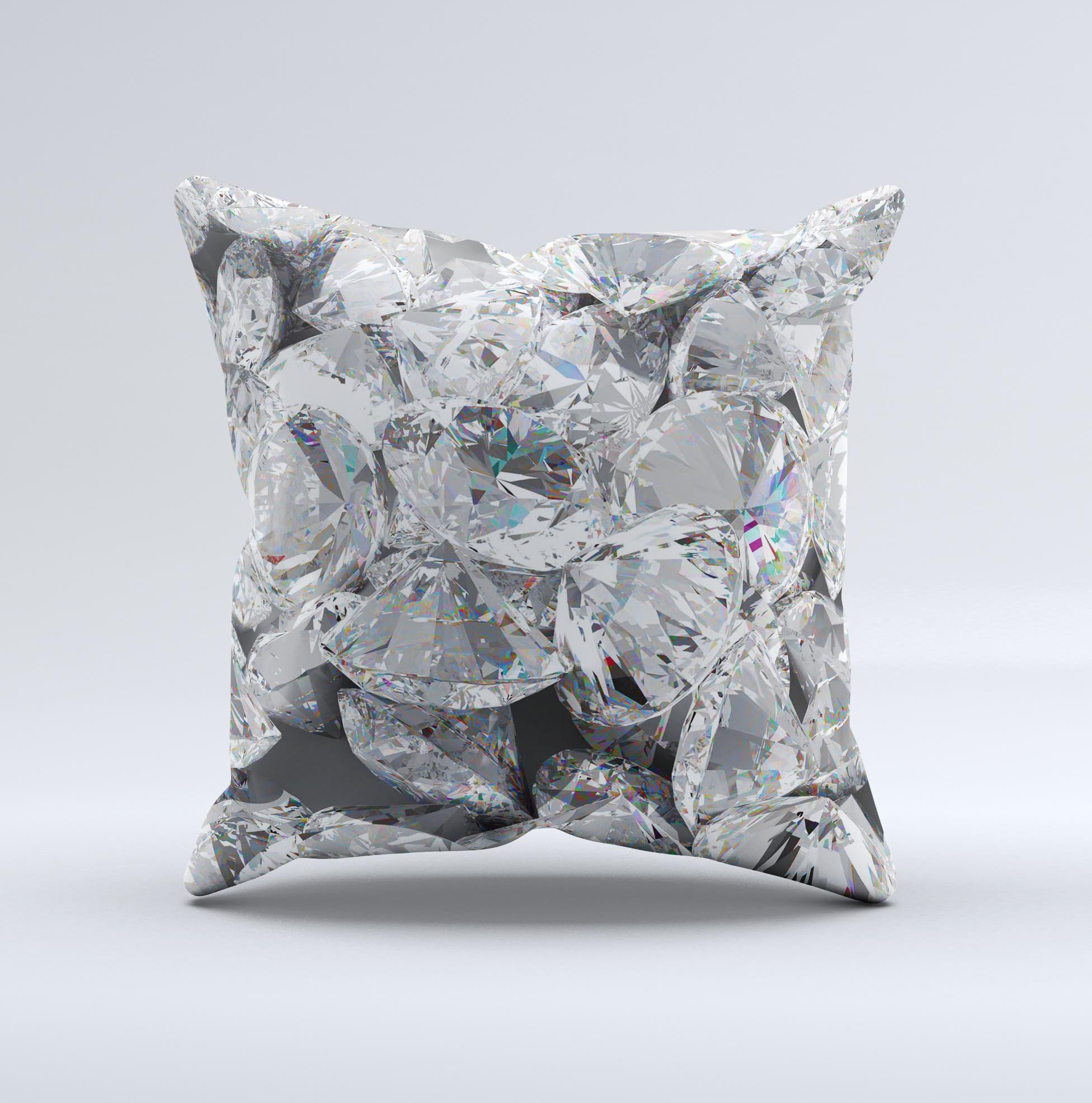 Scattered Diamonds ink-Fuzed Decorative Throw Pillow showcasing a unique design with scattered diamond patterns on a soft fabric.
