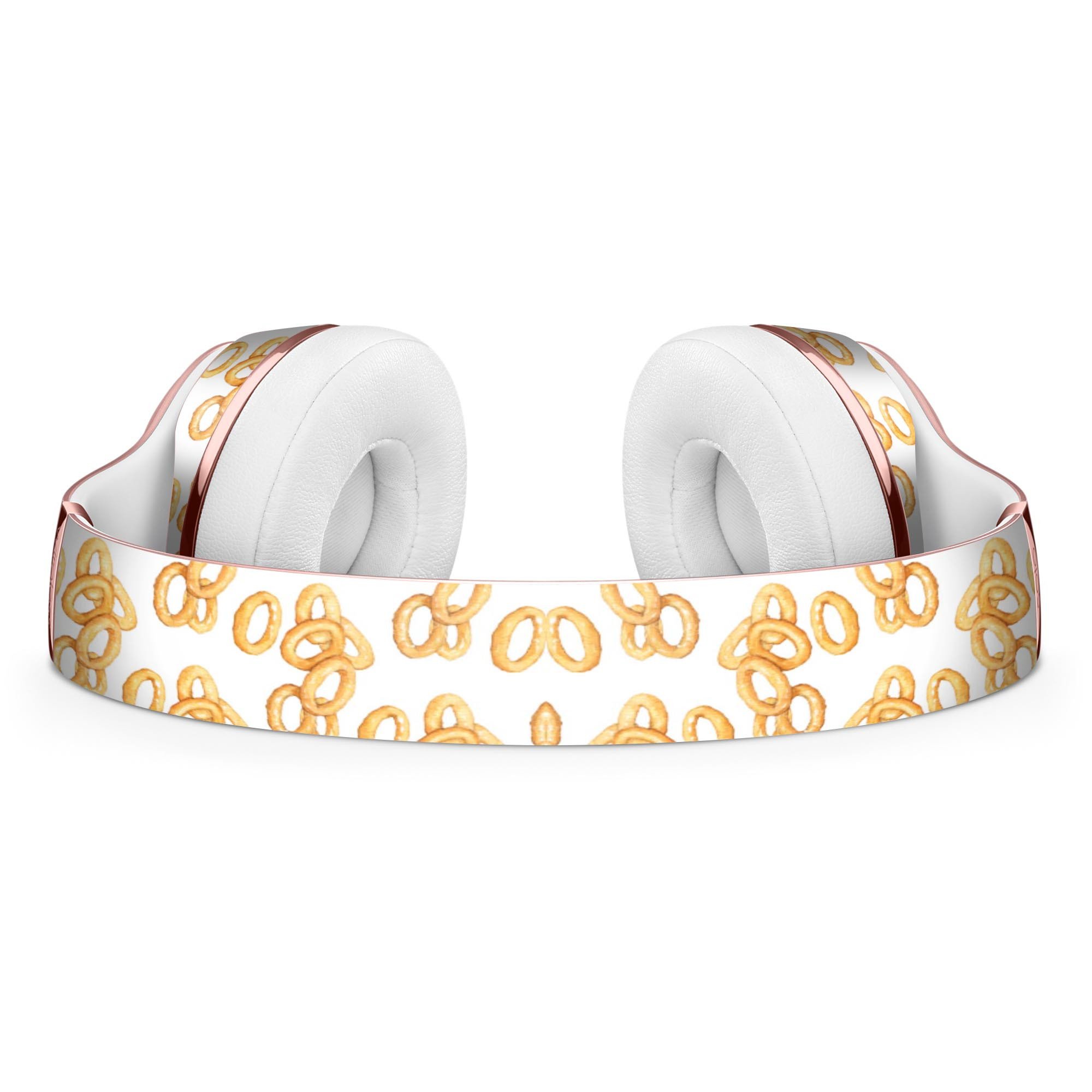 Scattered Golden Onion Rings Full-Body Skin Kit for Beats by Dre Solo 3 Wireless Headphones, showcasing vibrant design and premium vinyl material.