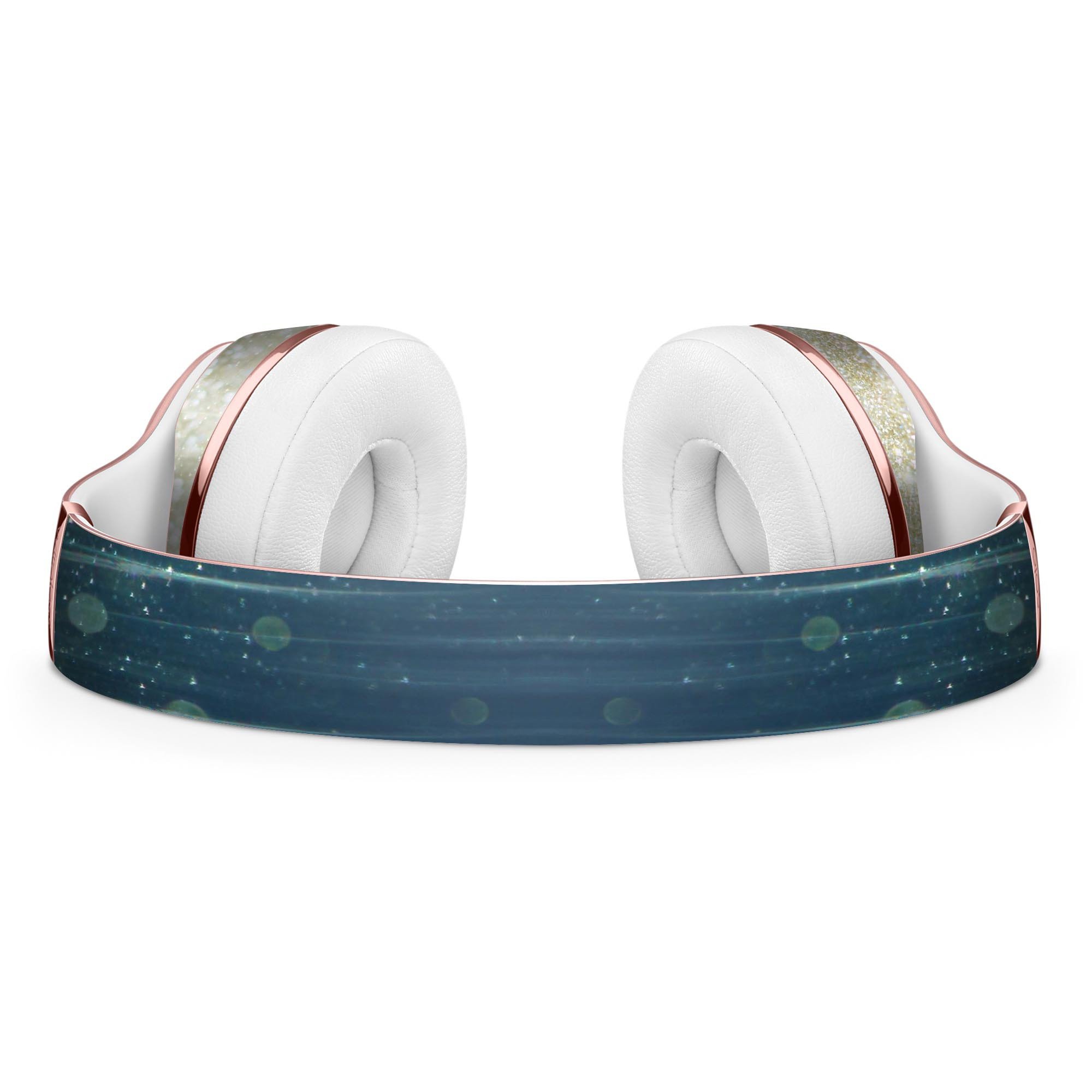 Scratched Blue and Gold Showers Full-Body Skin Kit for Beats by Dre Solo 3 Wireless Headphones, showcasing vibrant colors and sleek design.