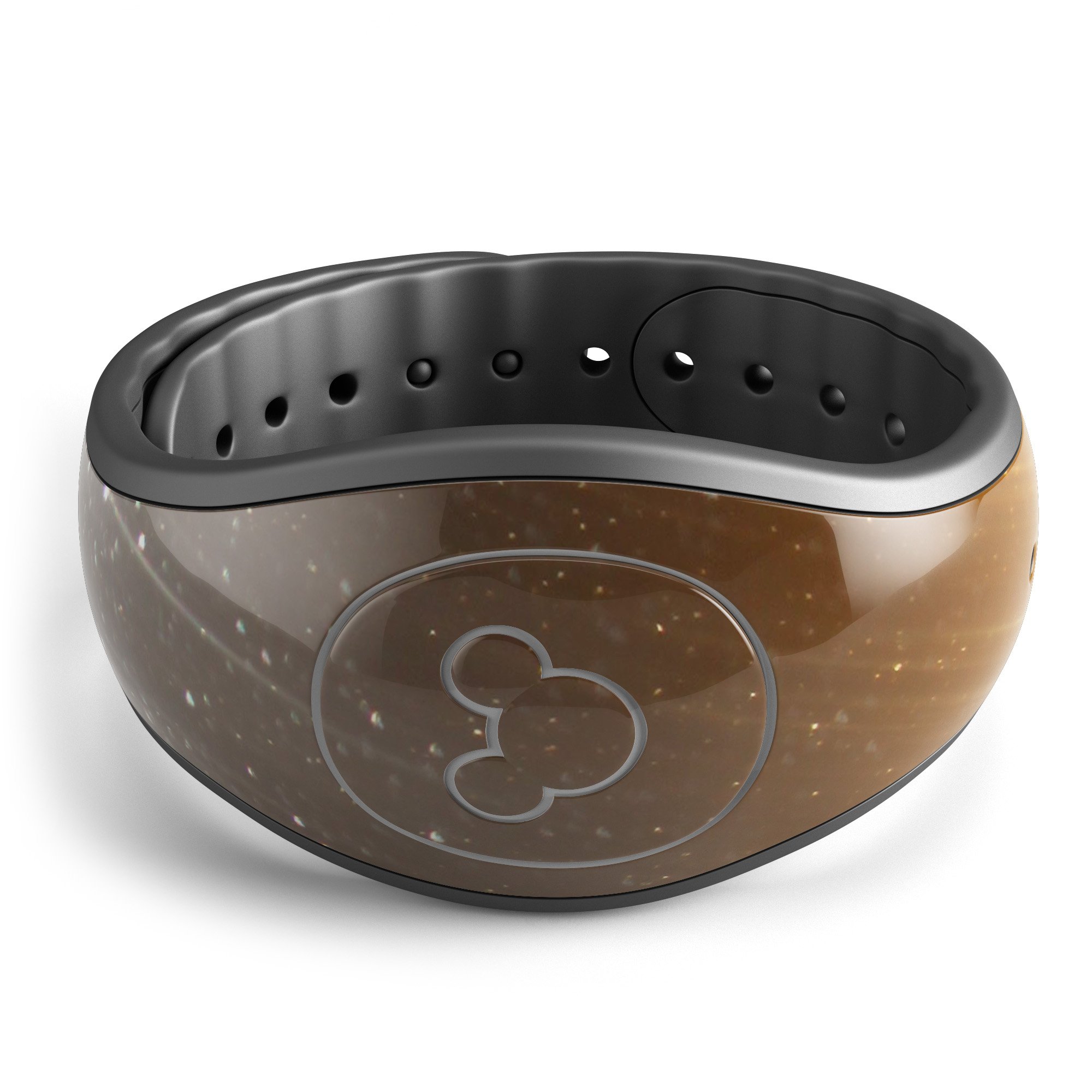 Scratched Gold and Silver Decal Skin Wrap Kit for Disney Magic Band, showcasing trendy design and high-quality finish.