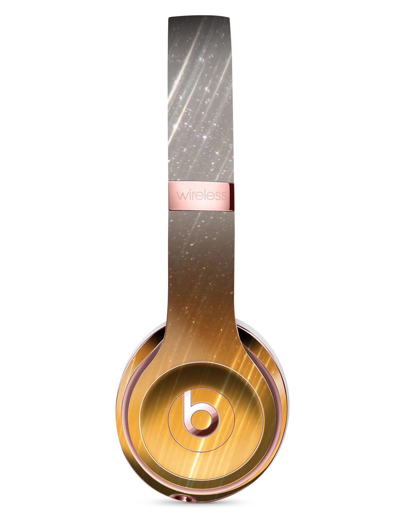 Scratched Gold and Silver Surface Full-Body Skin Kit for Beats by Dre Solo 3 Wireless Headphones, showcasing stylish design and premium vinyl material.