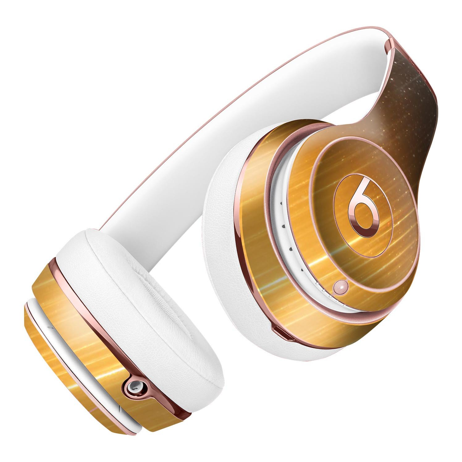 Scratched Gold and Silver Surface Full-Body Skin Kit for Beats by Dre Solo 3 Wireless Headphones, showcasing stylish design and premium vinyl material.