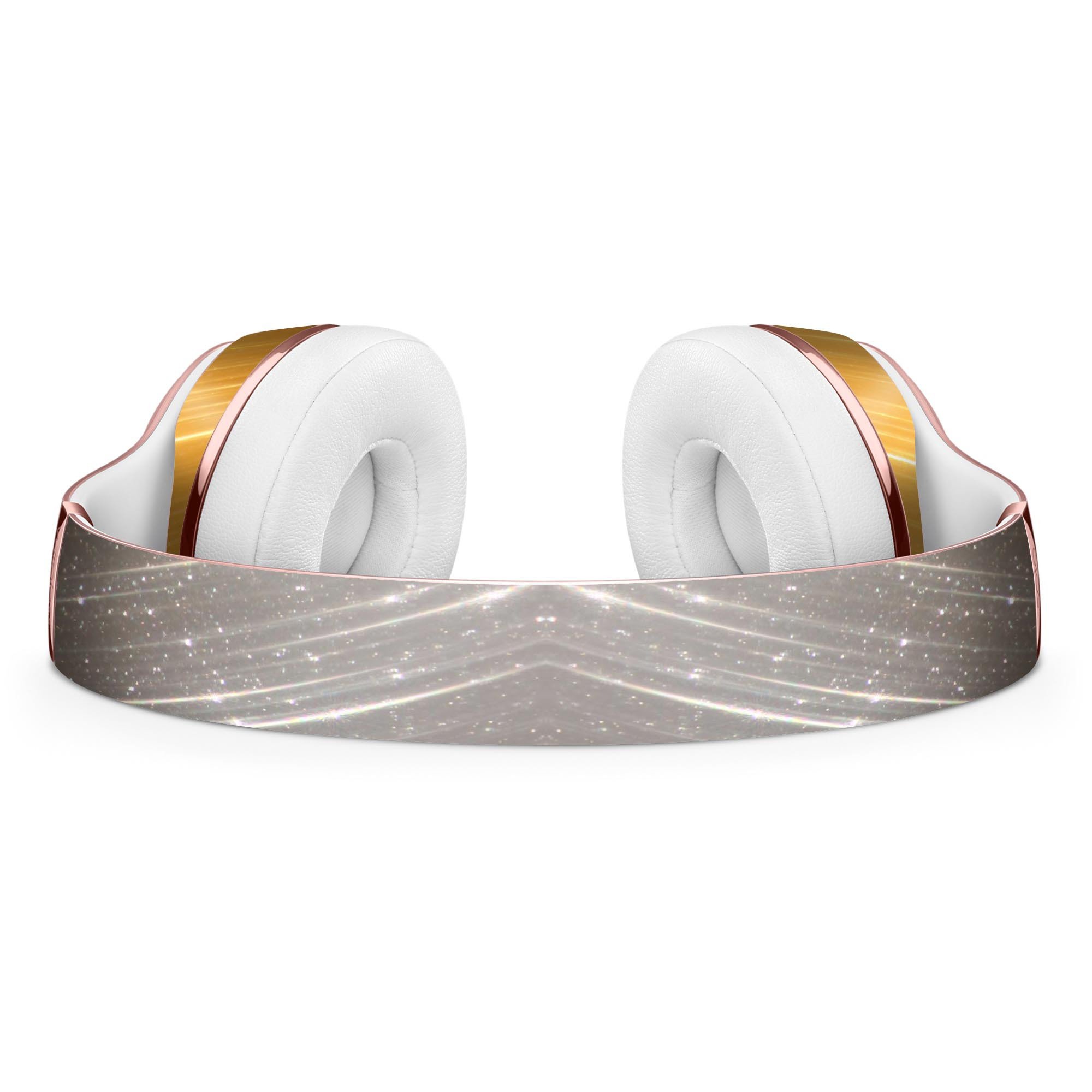 Scratched Gold and Silver Surface Full-Body Skin Kit for Beats by Dre Solo 3 Wireless Headphones, showcasing stylish design and premium vinyl material.