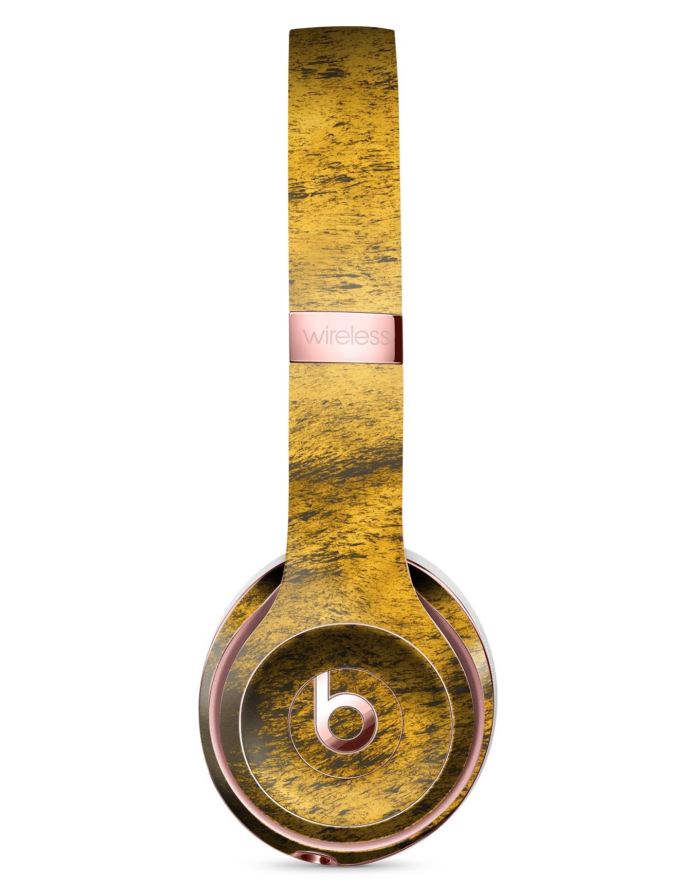 Scratched Gold Standard V2 Full-Body Skin Kit for Beats by Dre Solo 3 Wireless Headphones, showcasing a stylish gold design.