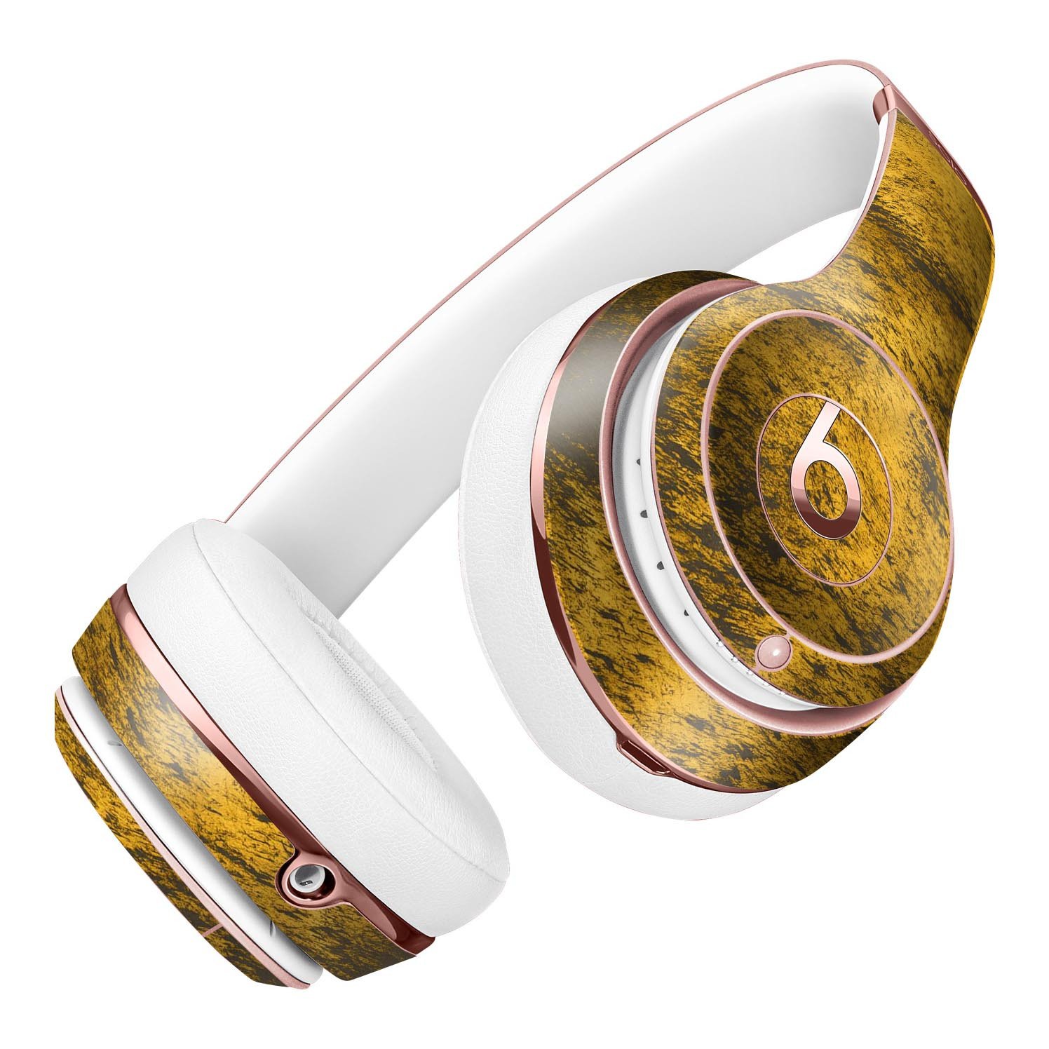 Scratched Gold Standard V2 Full-Body Skin Kit for Beats by Dre Solo 3 Wireless Headphones, showcasing a stylish gold design.