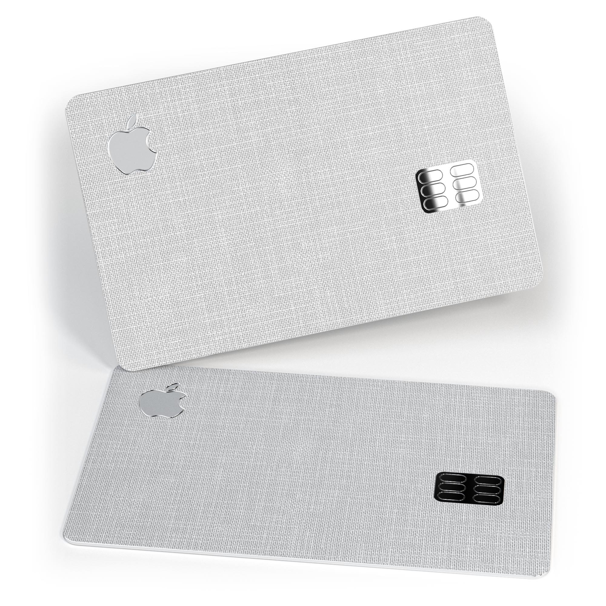 Premium scratched gray fabric decal skin-kit for Apple Card, showcasing its sleek design and protective features.