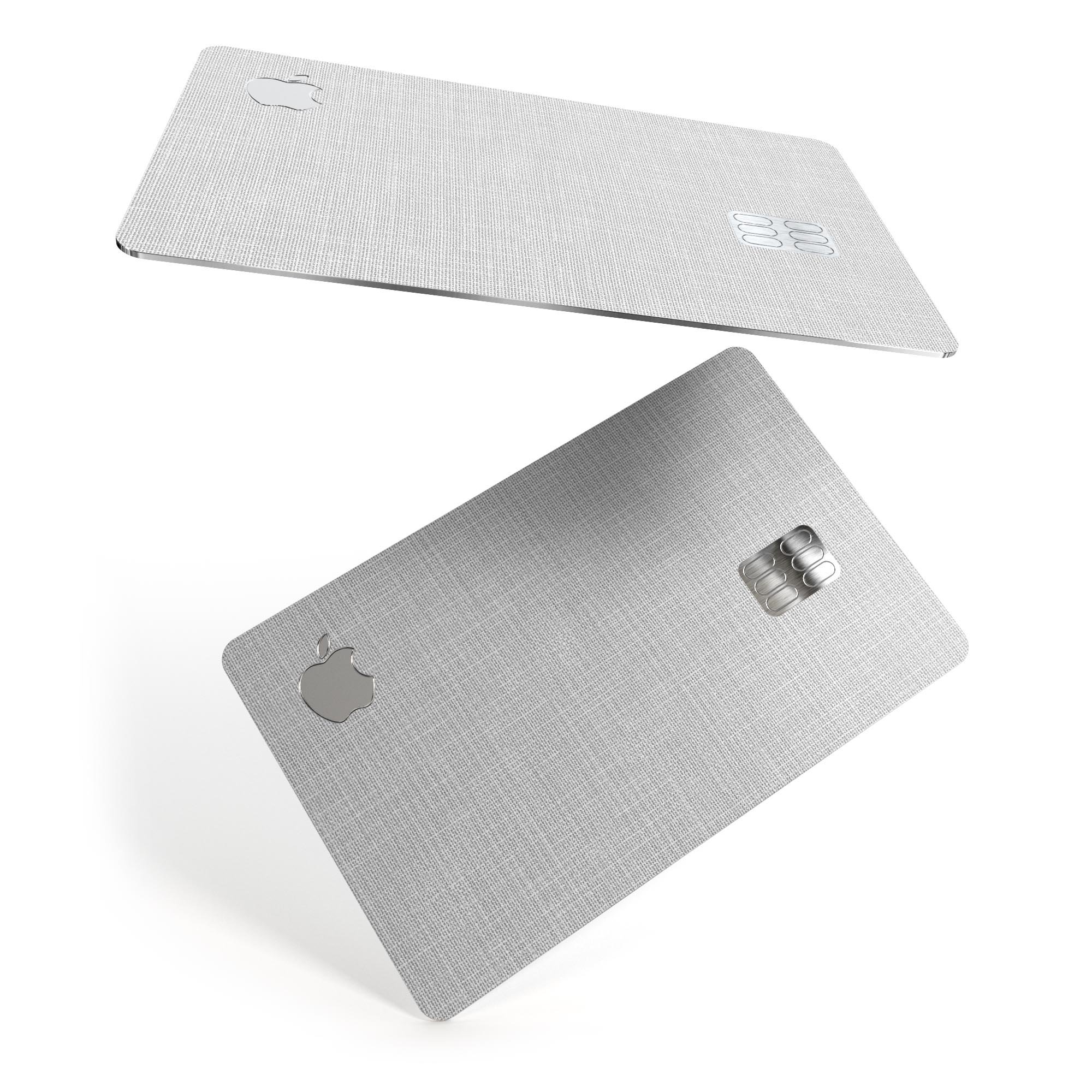 Premium scratched gray fabric decal skin-kit for Apple Card, showcasing its sleek design and protective features.