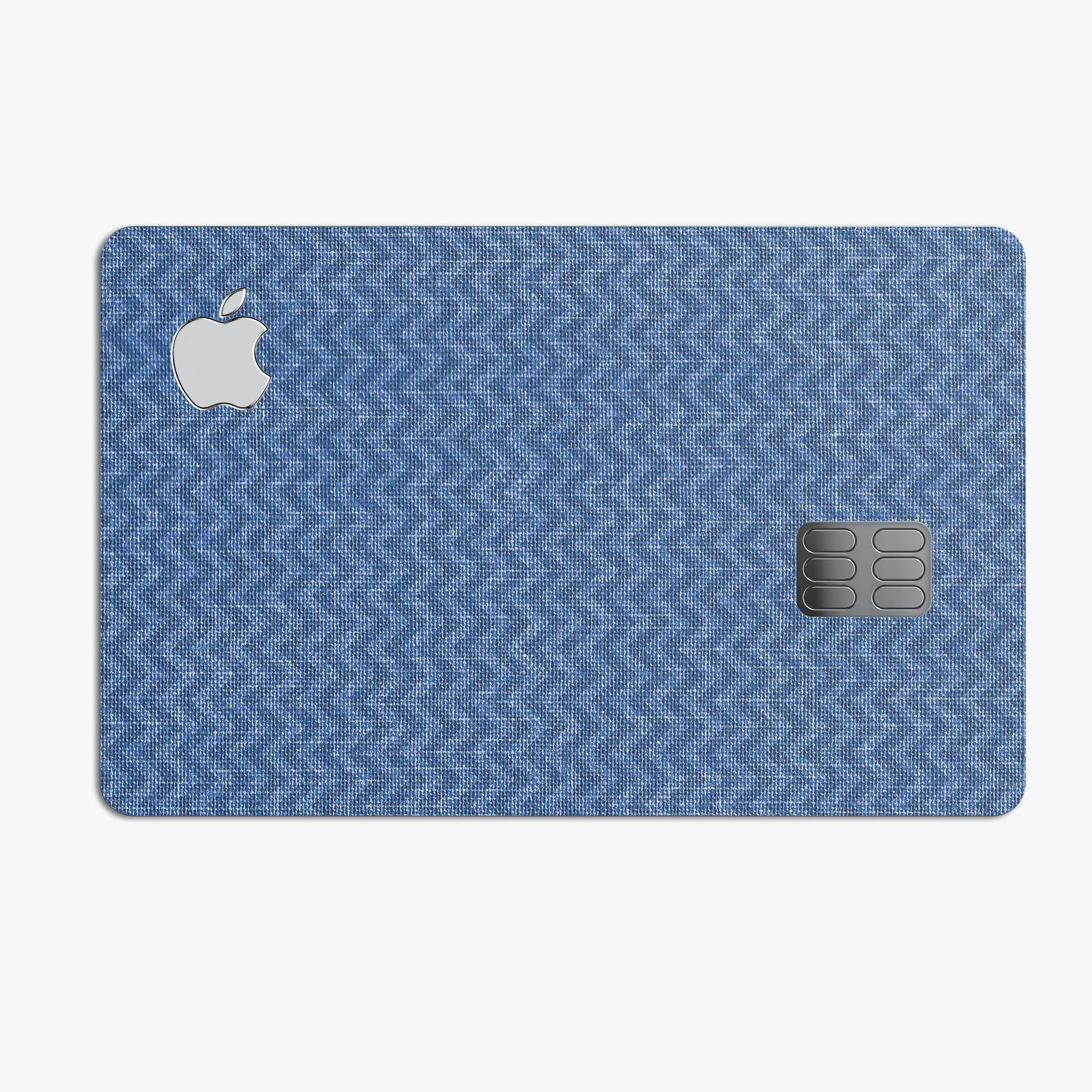 Shades of Blue Horizontal Chevron Pattern Premium Protective Decal for Apple Card, showcasing a stylish design and high-quality finish.