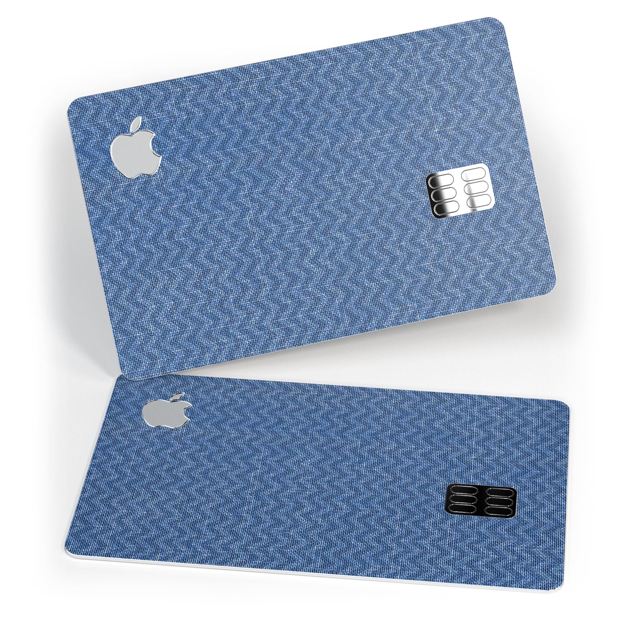Shades of Blue Horizontal Chevron Pattern Premium Protective Decal for Apple Card, showcasing a stylish design and high-quality finish.