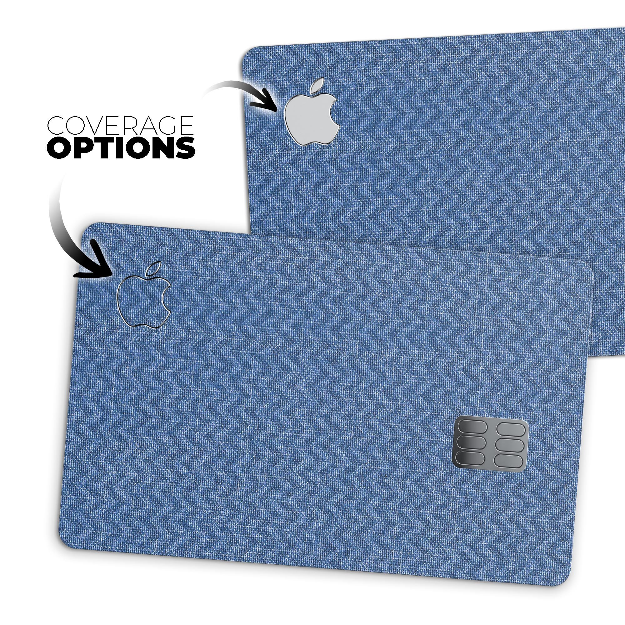 Shades of Blue Horizontal Chevron Pattern Premium Protective Decal for Apple Card, showcasing a stylish design and high-quality finish.