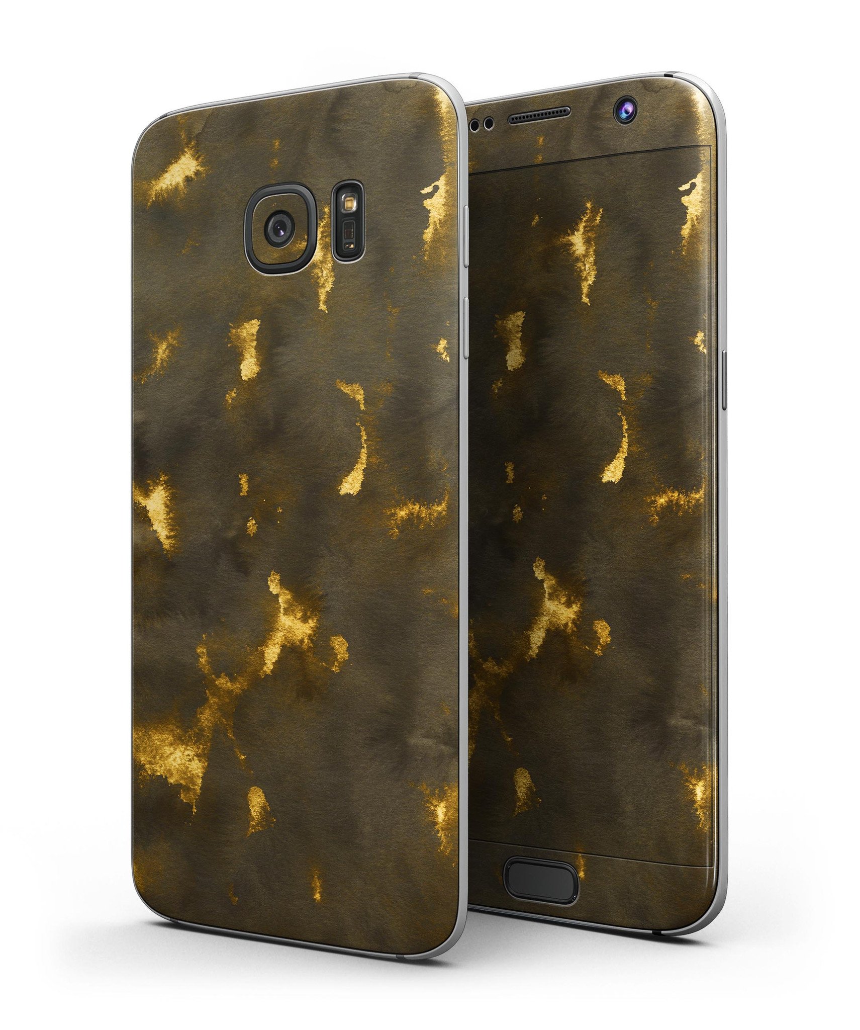 Shining Golden Dust Full Body Skin-Kit for Samsung Galaxy S7, showcasing its sleek design and premium finish.