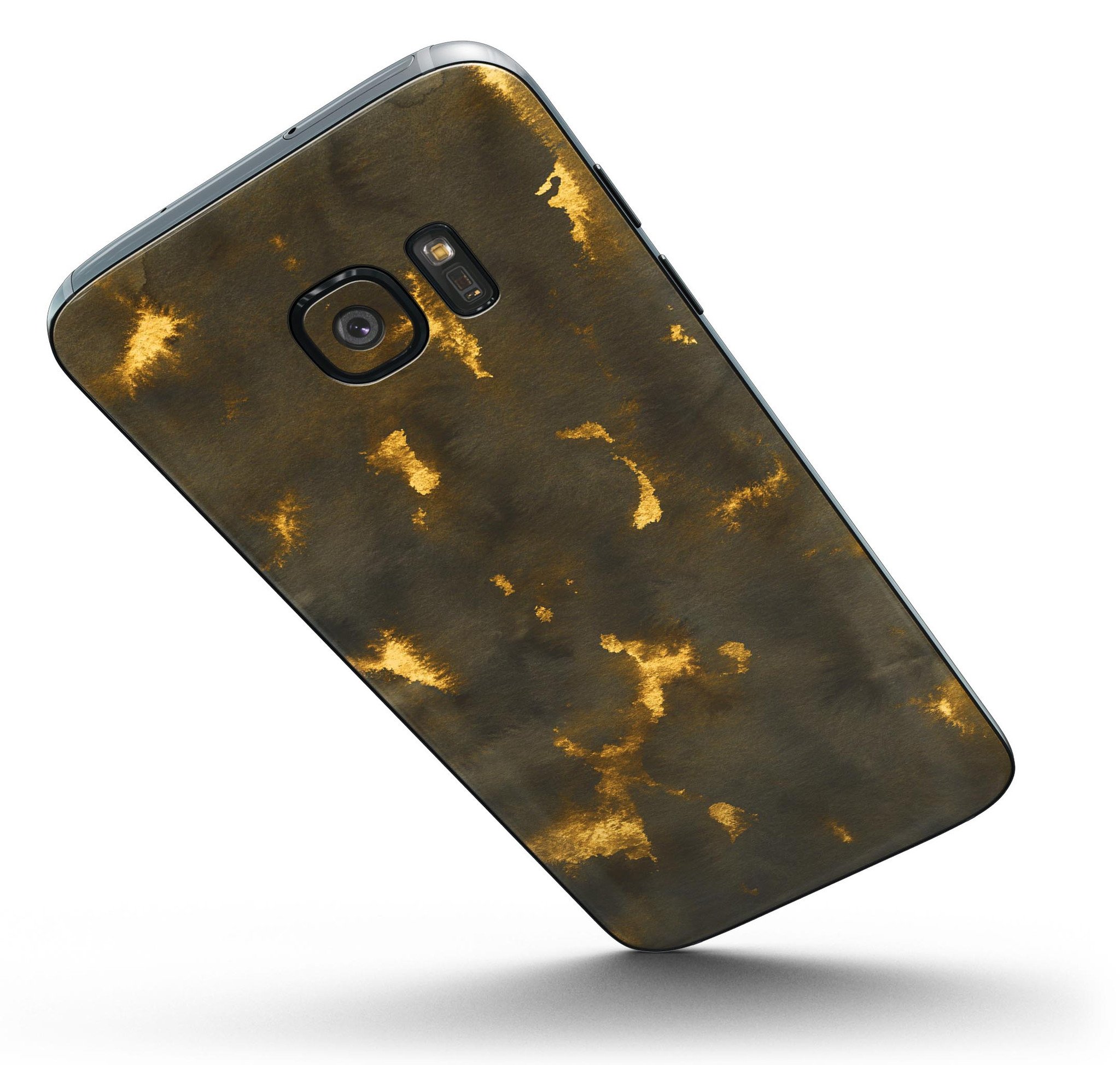Shining Golden Dust Full Body Skin-Kit for Samsung Galaxy S7, showcasing its sleek design and premium finish.