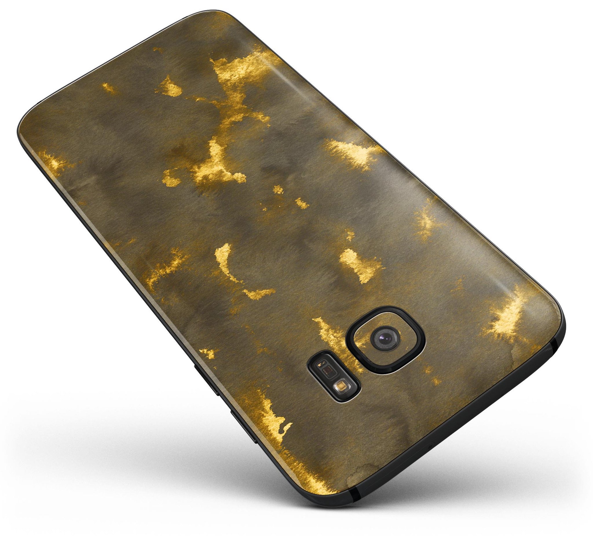 Shining Golden Dust Full Body Skin-Kit for Samsung Galaxy S7, showcasing its sleek design and premium finish.