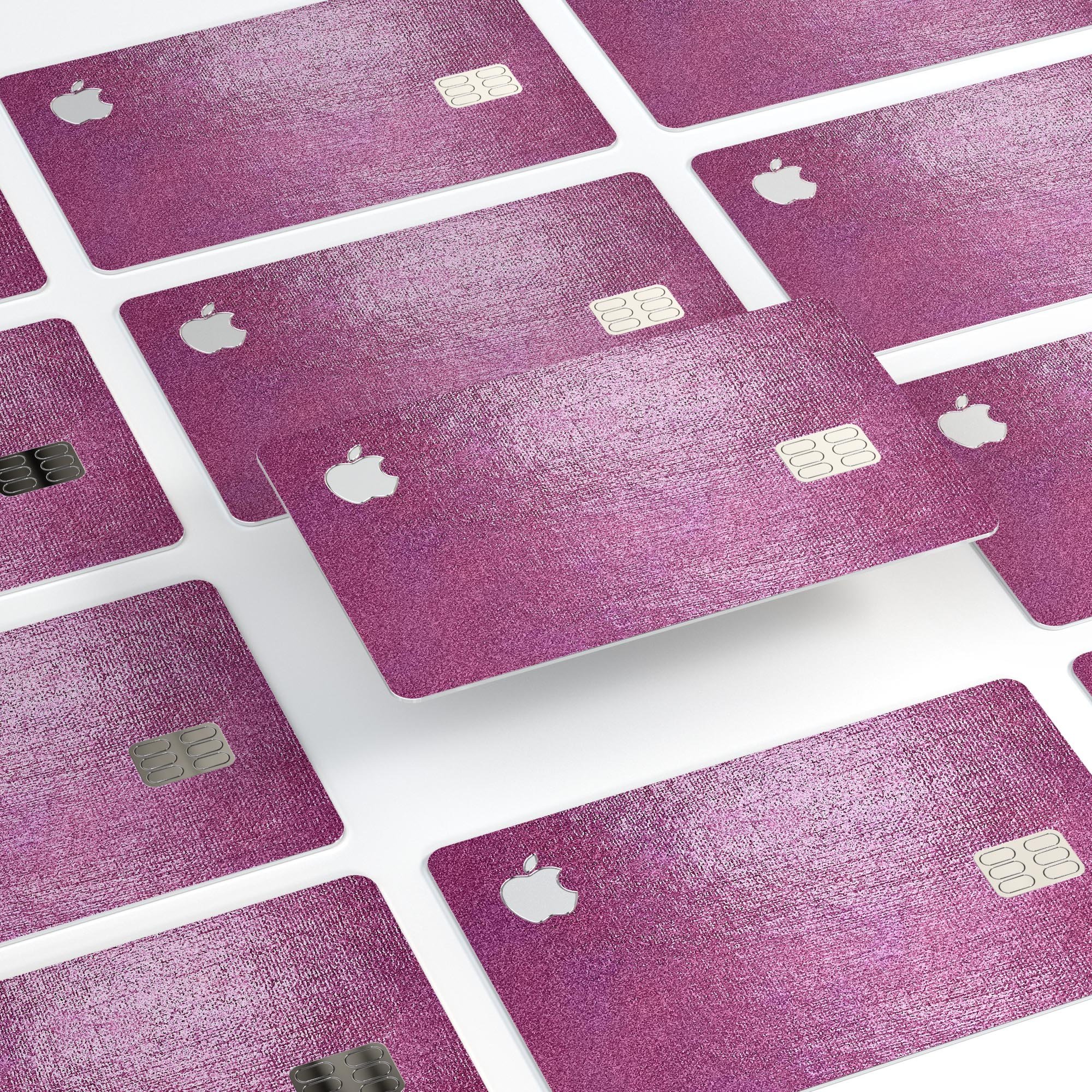 Shiny Pink Fabric Texture decal skin for Apple Card, showcasing its premium quality and stylish design.