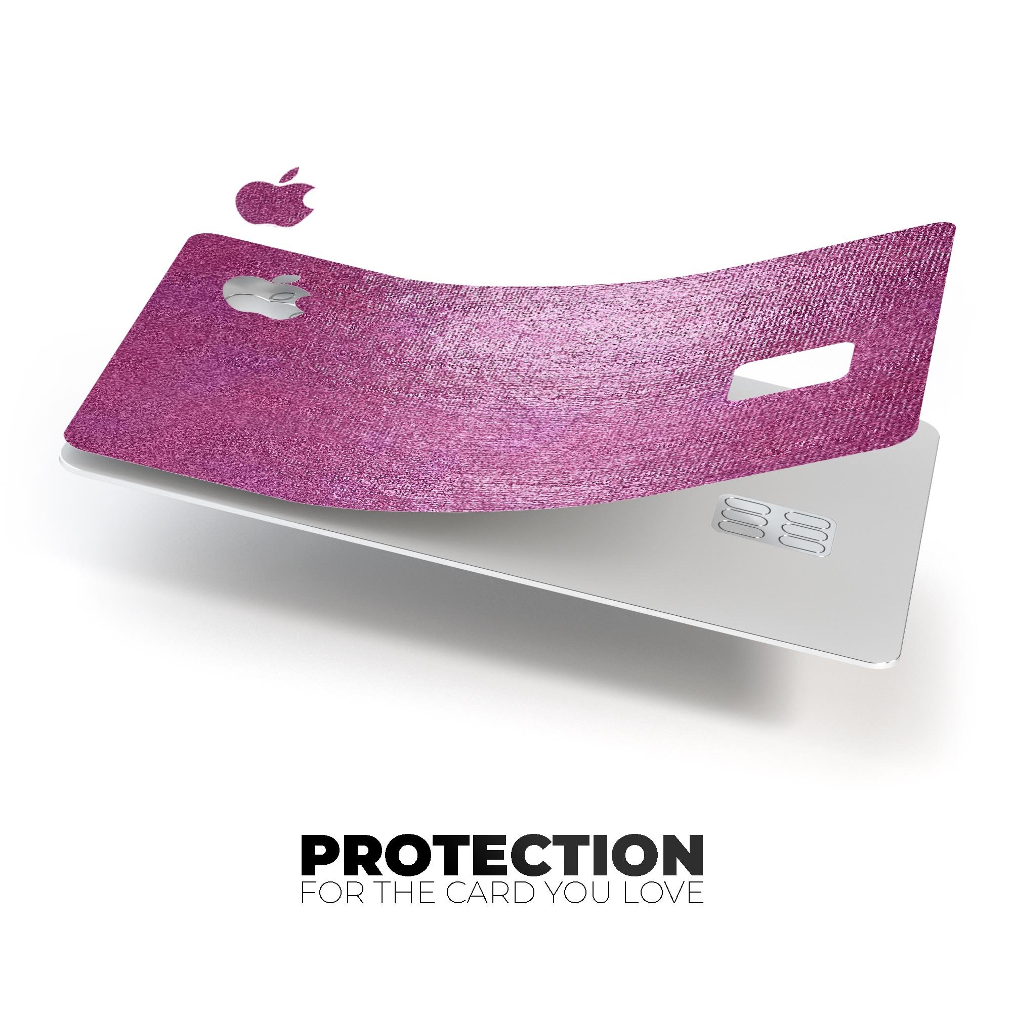 Shiny Pink Fabric Texture decal skin for Apple Card, showcasing its premium quality and stylish design.