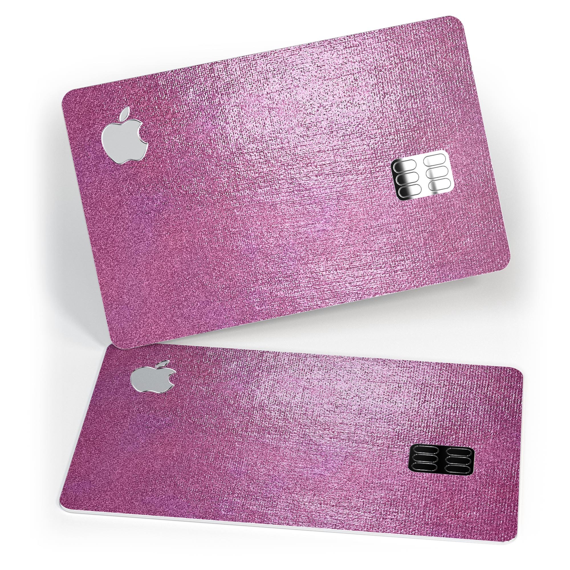 Shiny Pink Fabric Texture decal skin for Apple Card, showcasing its premium quality and stylish design.