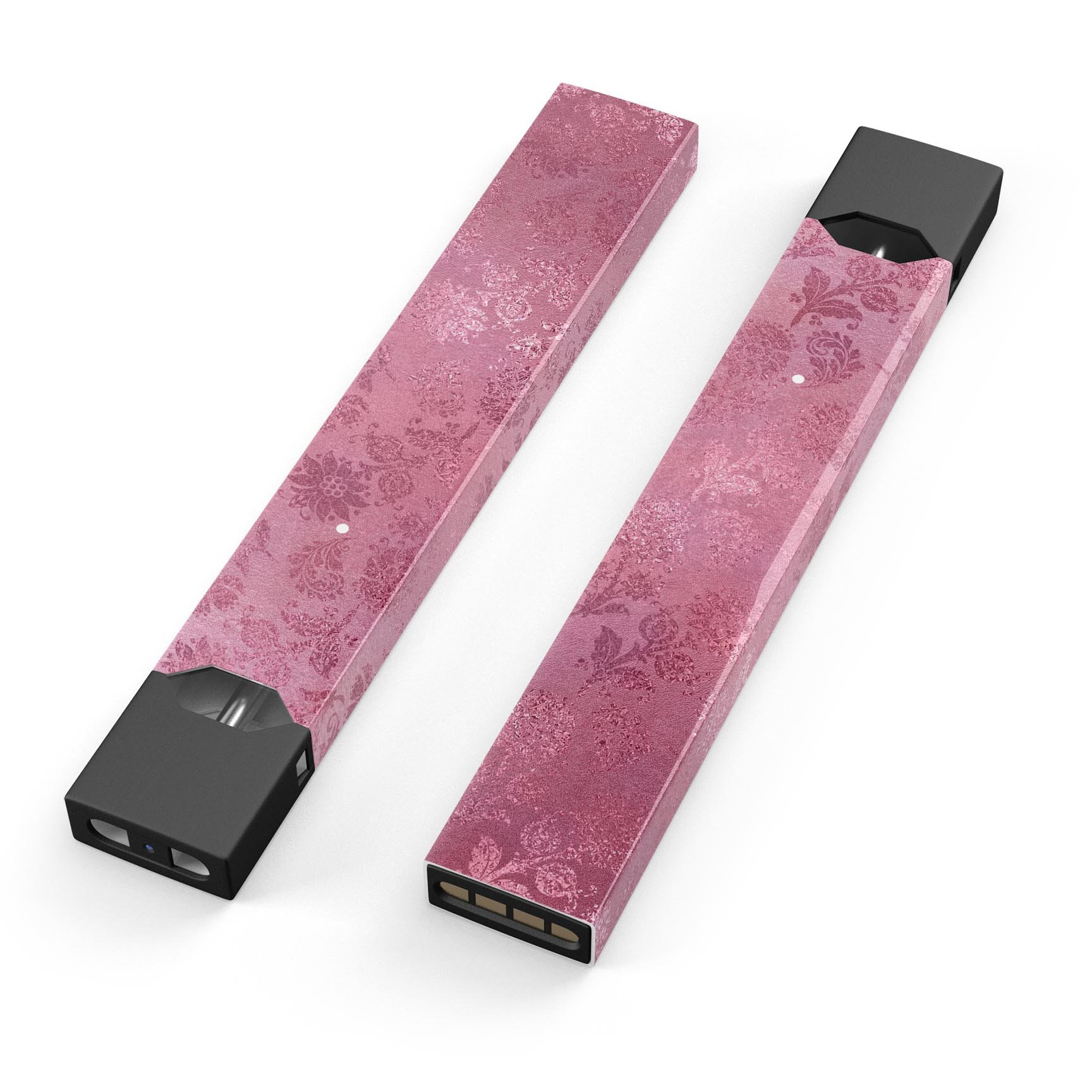 Shiny Pink Floral Pattern skin-wrap sticker designed for JUUL vaping device, showcasing vibrant floral design and premium quality.