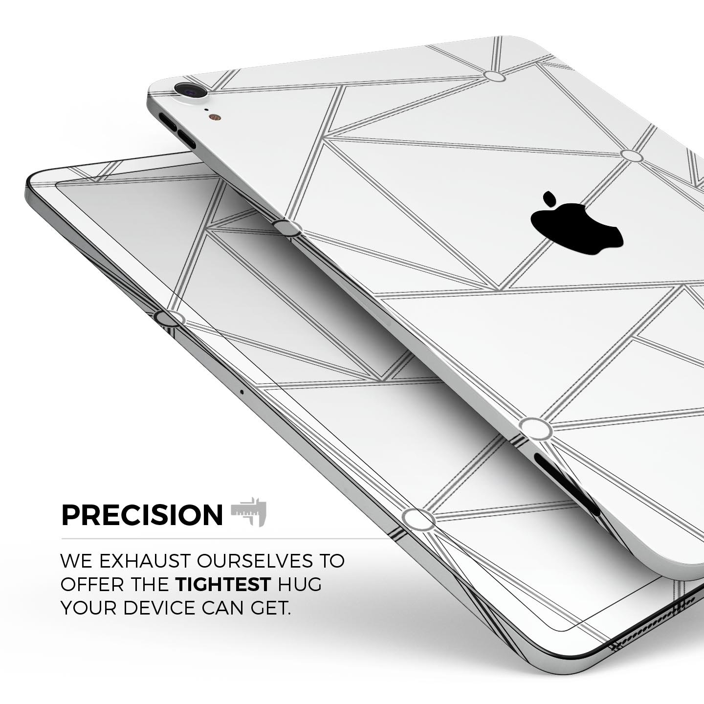 Full body skin decal for Apple iPad Pro 12.9", showcasing premium 3M materials and dual-layer construction.
