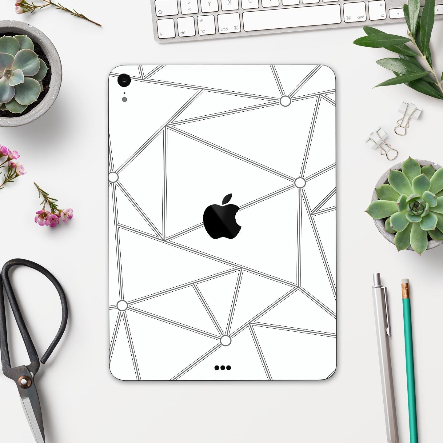 Full body skin decal for Apple iPad Pro 12.9", showcasing premium 3M materials and dual-layer construction.