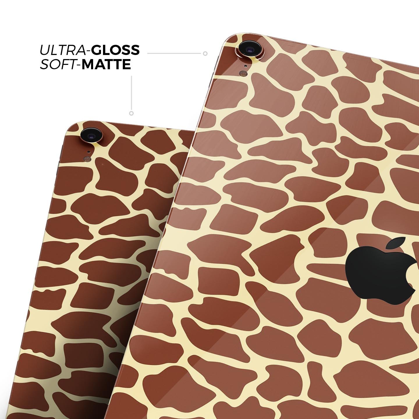 Full body skin decal featuring a simple vector giraffe print designed for Apple iPad, showcasing vibrant colors and a sleek finish.