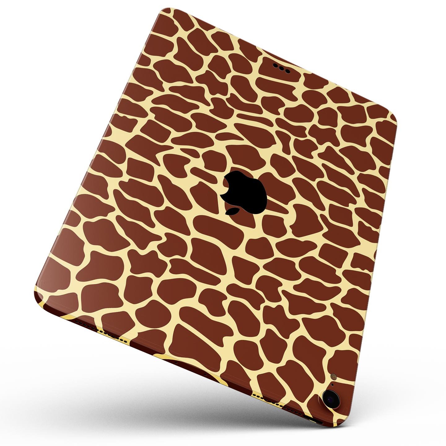 Full body skin decal featuring a simple vector giraffe print designed for Apple iPad, showcasing vibrant colors and a sleek finish.