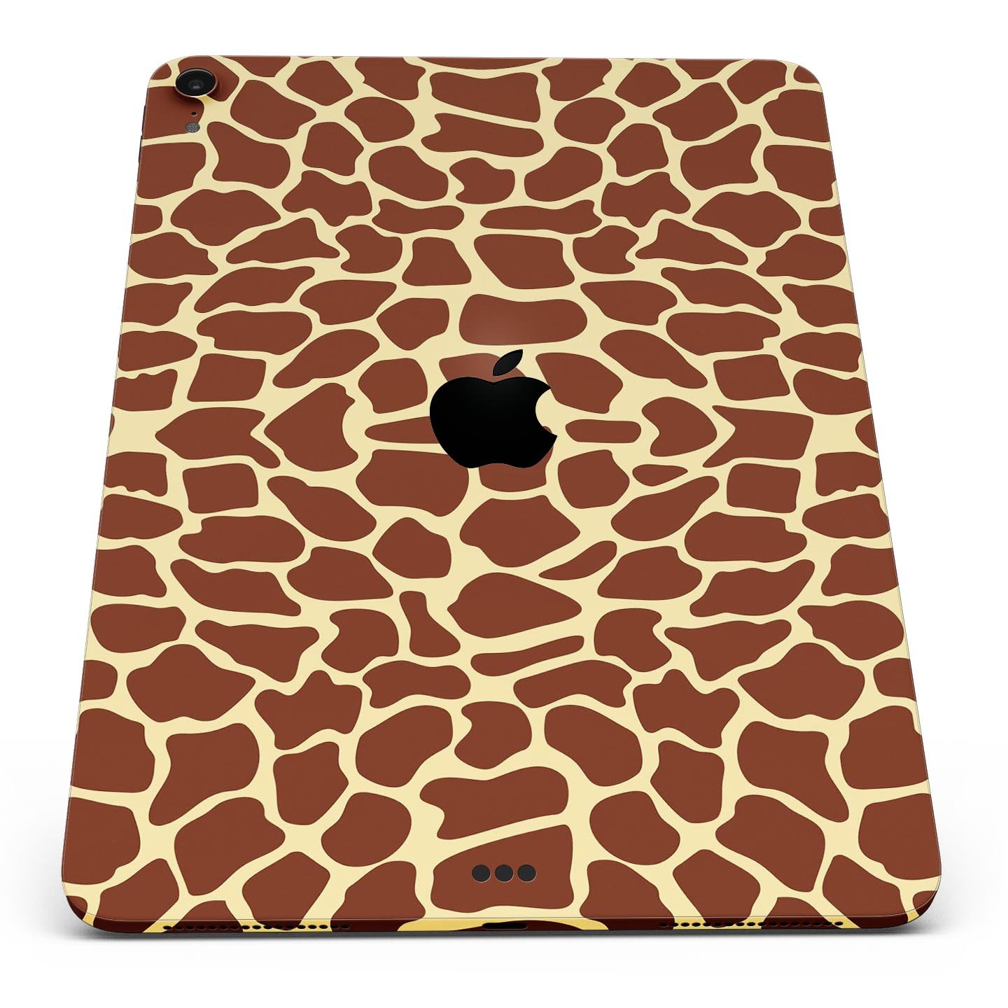 Full body skin decal featuring a simple vector giraffe print designed for Apple iPad, showcasing vibrant colors and a sleek finish.