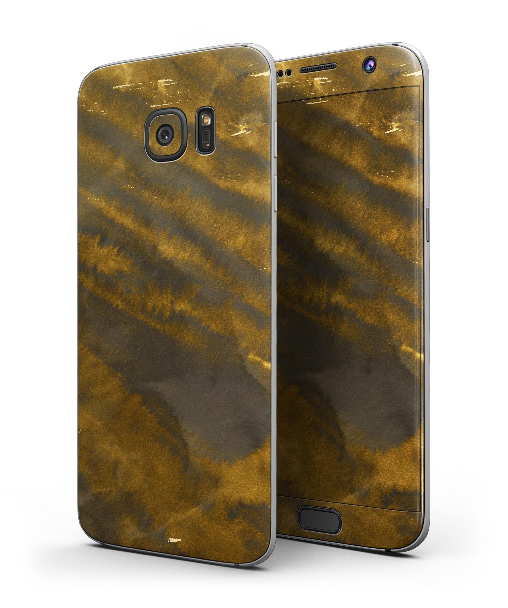 Slanted Golden Ridges Full Body Skin-Kit for Samsung Galaxy S7, showcasing its stylish design and premium vinyl material.