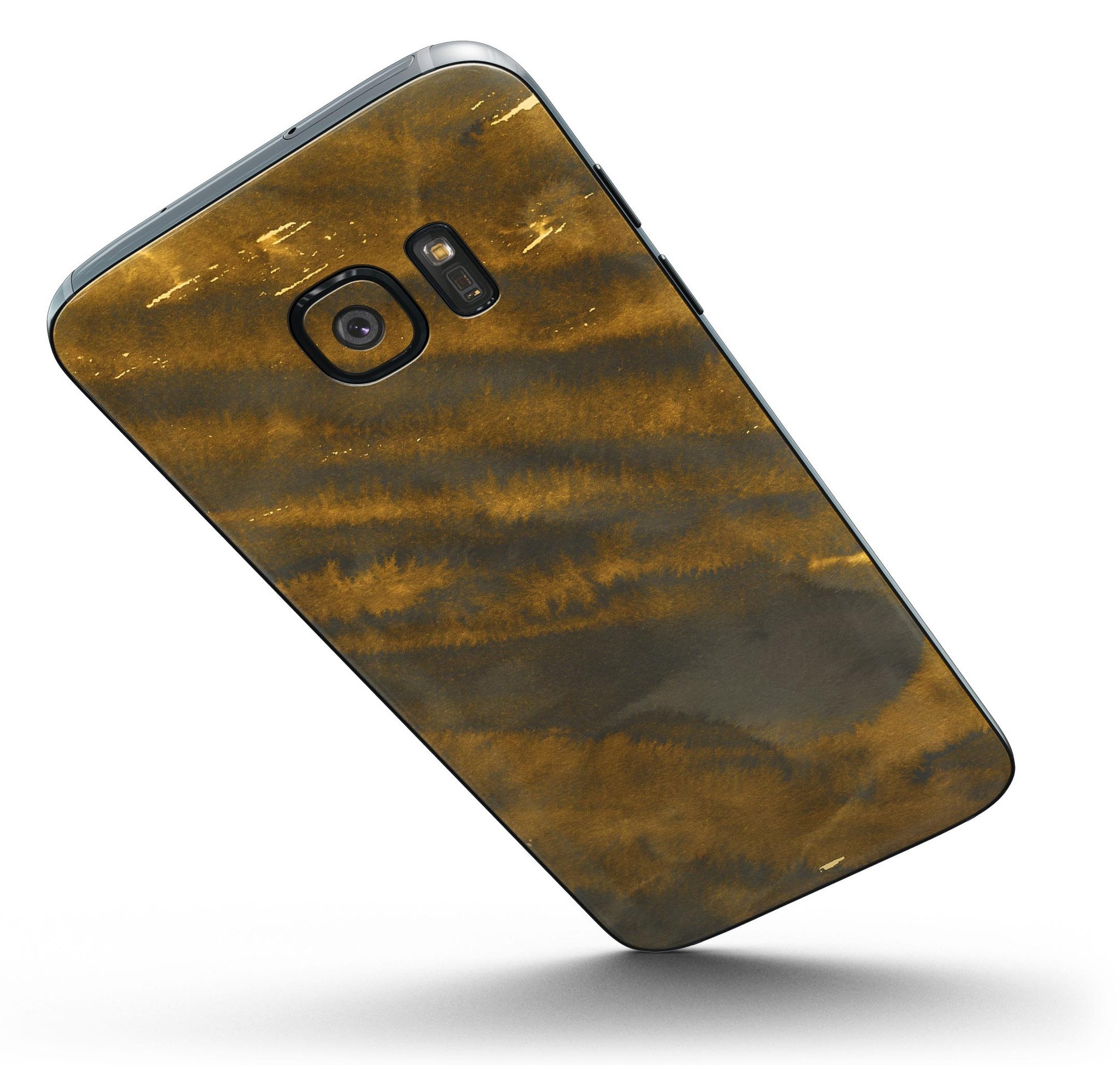 Slanted Golden Ridges Full Body Skin-Kit for Samsung Galaxy S7, showcasing its stylish design and premium vinyl material.