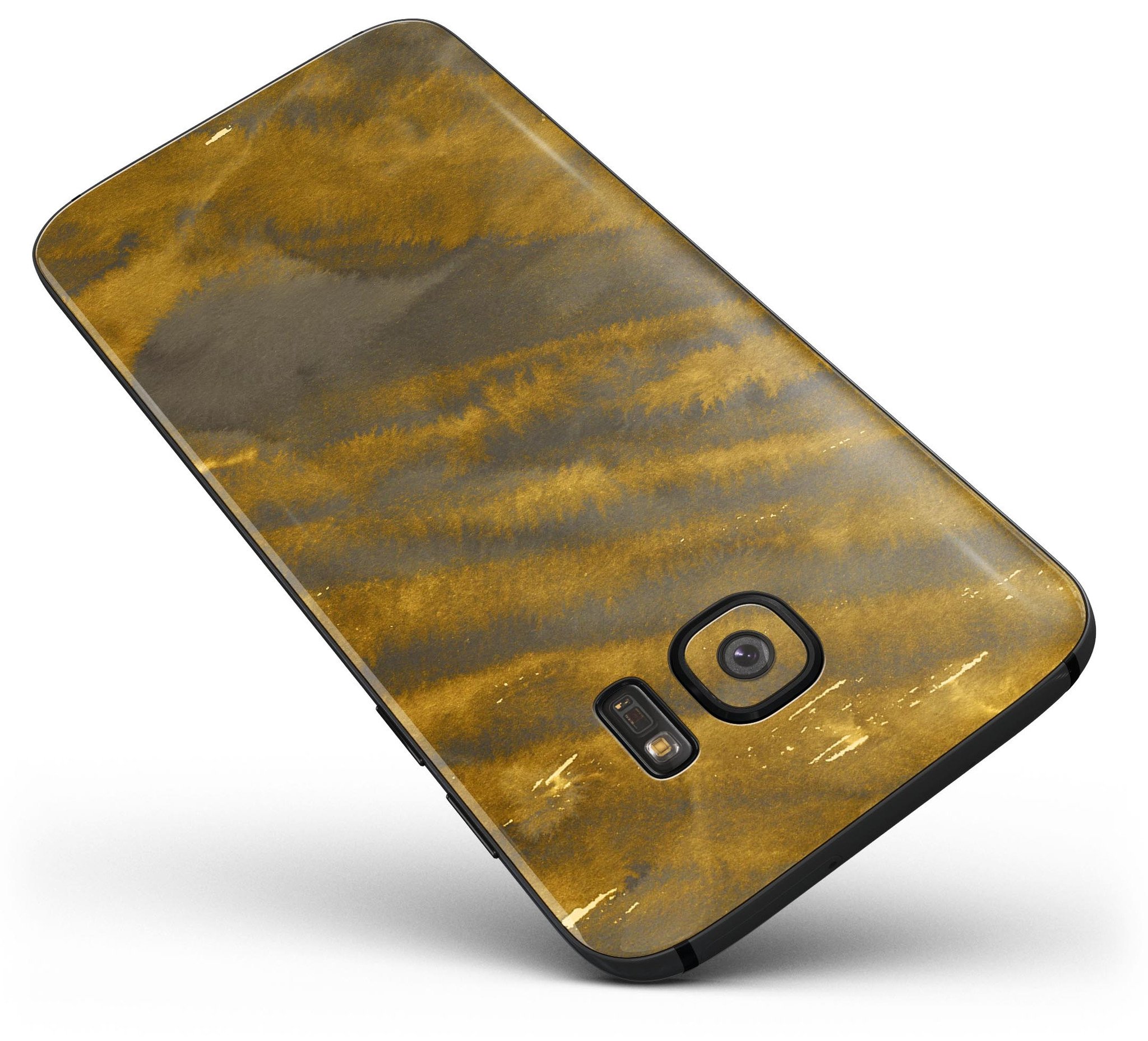 Slanted Golden Ridges Full Body Skin-Kit for Samsung Galaxy S7, showcasing its stylish design and premium vinyl material.