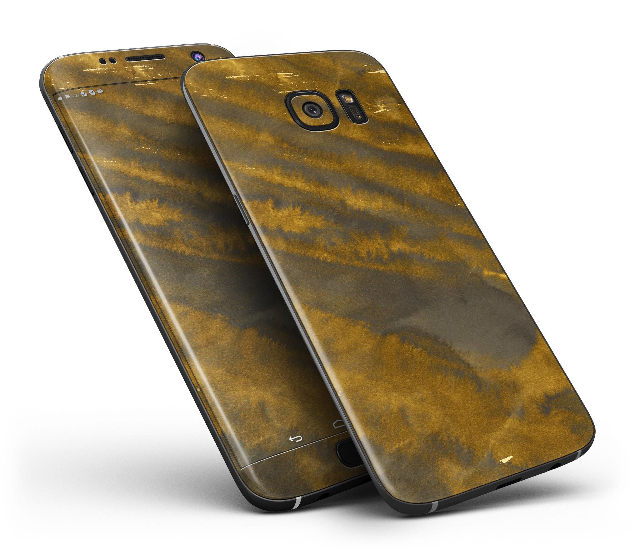 Slanted Golden Ridges Full Body Skin-Kit for Samsung Galaxy S7, showcasing its stylish design and premium vinyl material.