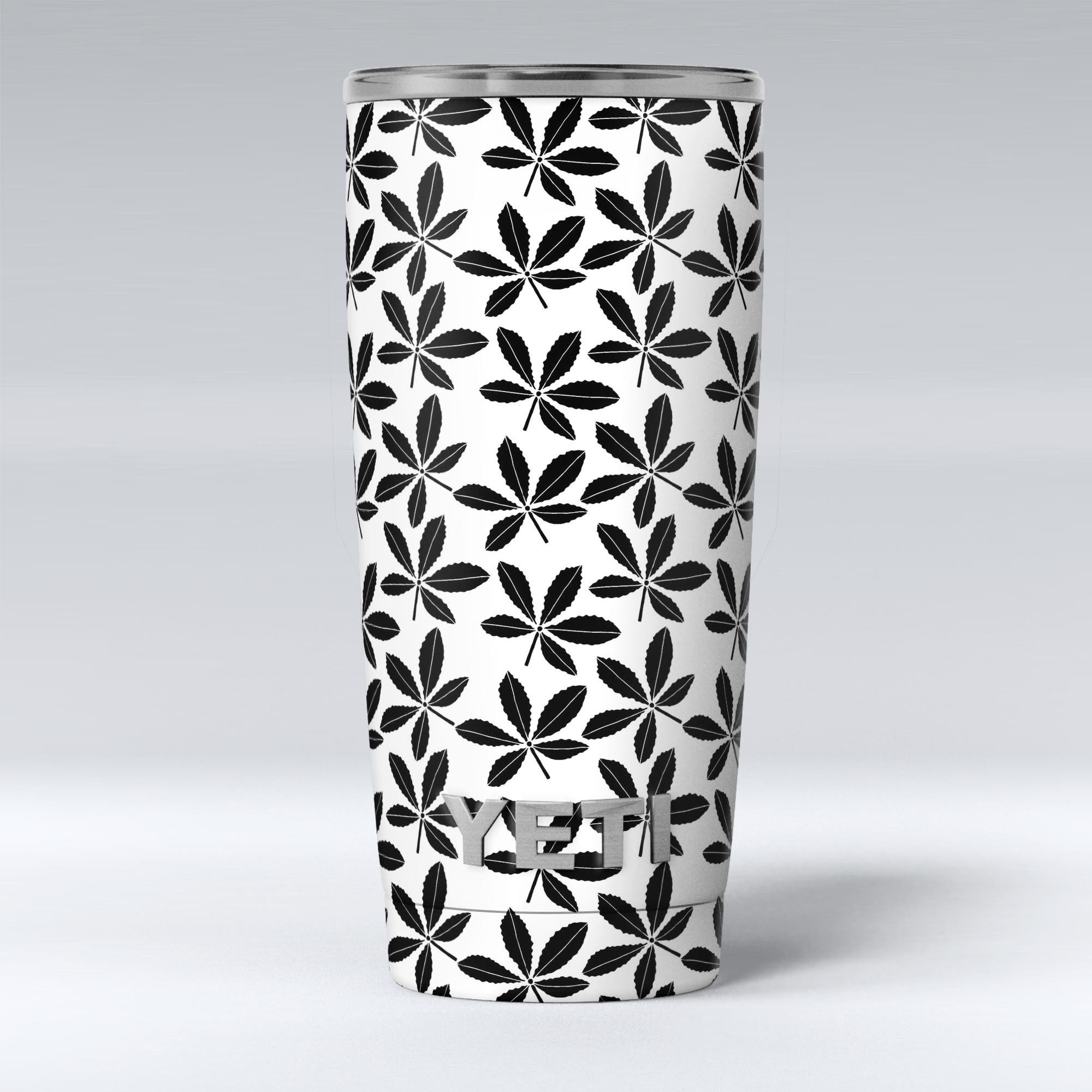 Slate Black 5 Leaf Clovers skin decal vinyl wrap kit for Yeti Coolers, showcasing a stylish design and premium quality.