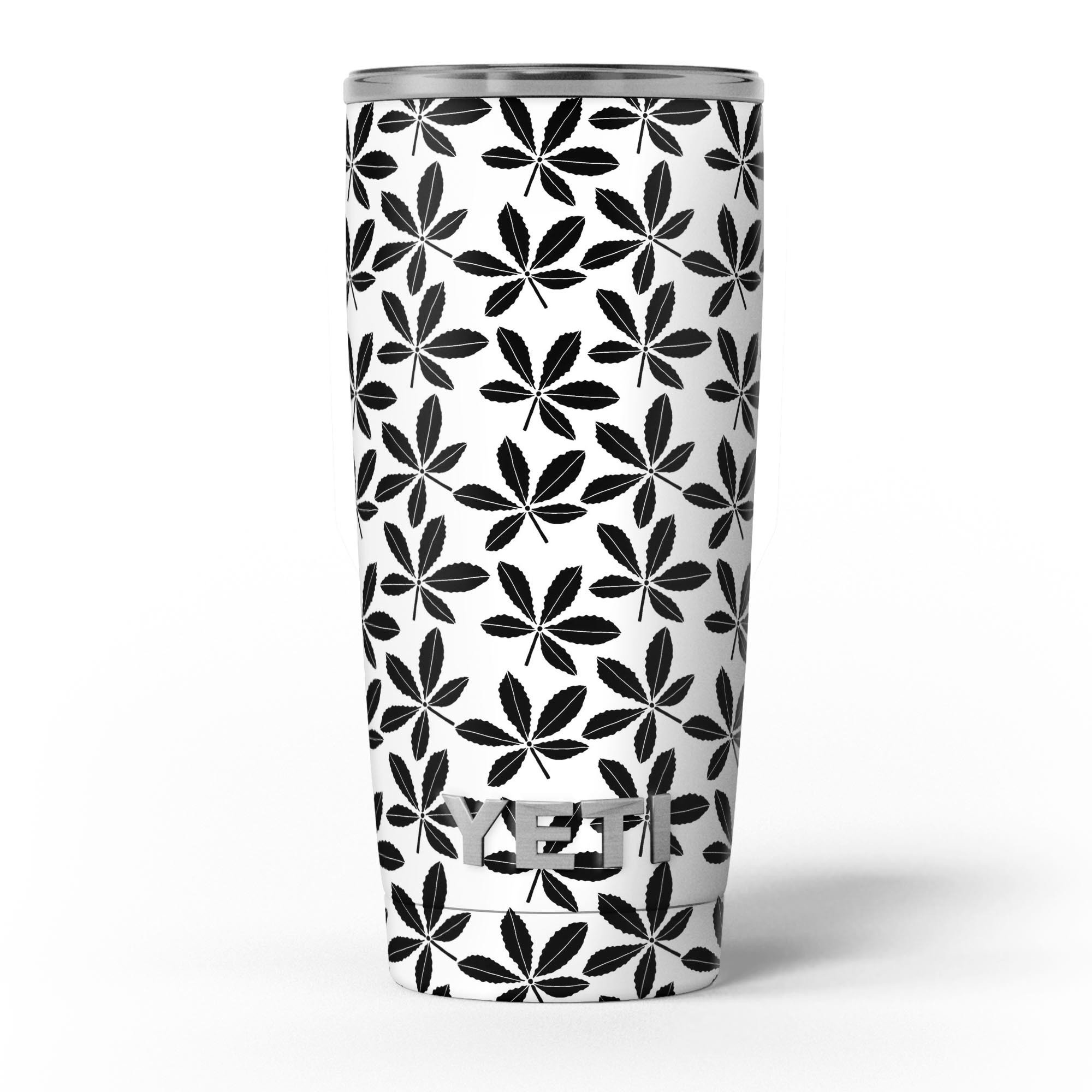 Slate Black 5 Leaf Clovers skin decal vinyl wrap kit for Yeti Coolers, showcasing a stylish design and premium quality.