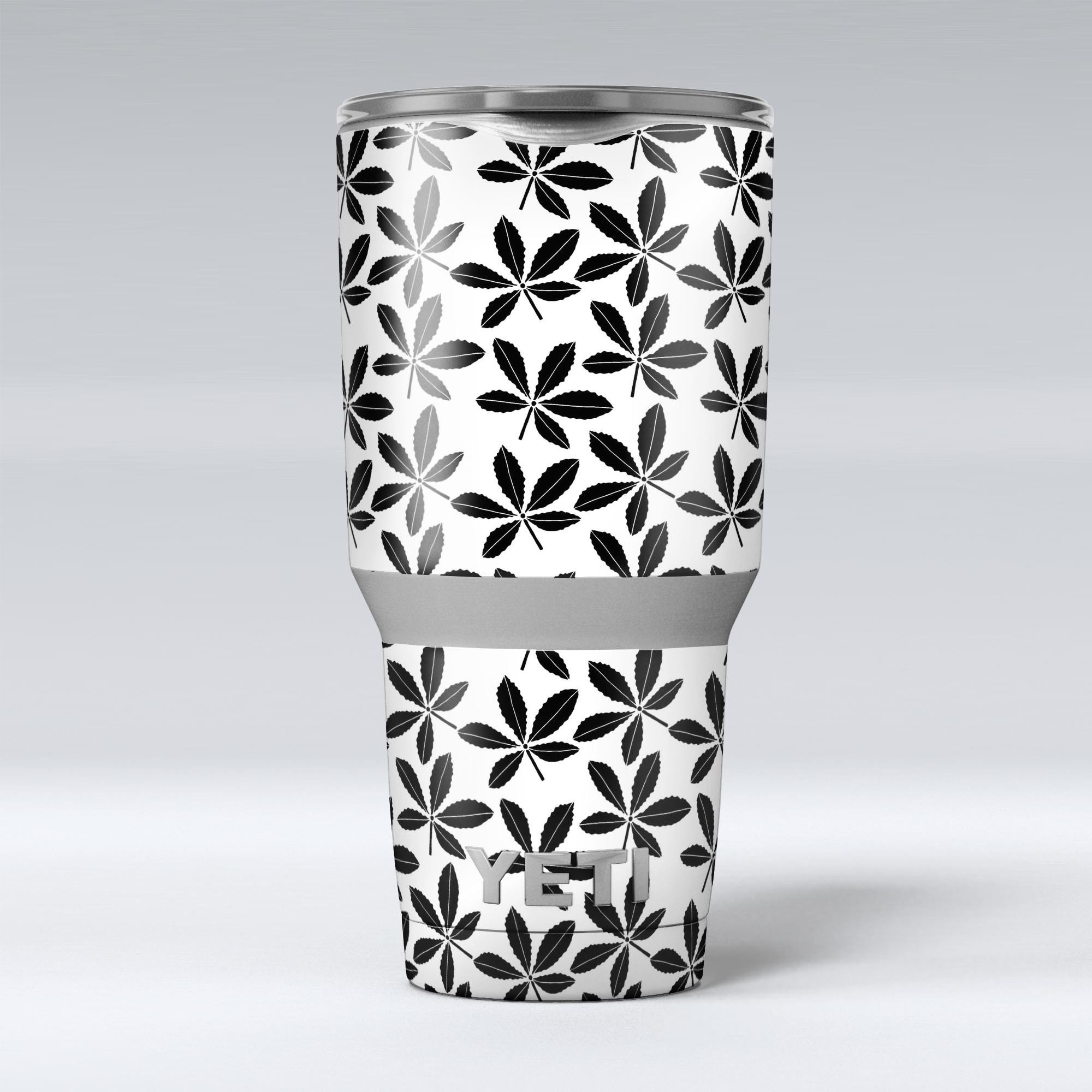 Slate Black 5 Leaf Clovers skin decal vinyl wrap kit for Yeti Coolers, showcasing a stylish design and premium quality.